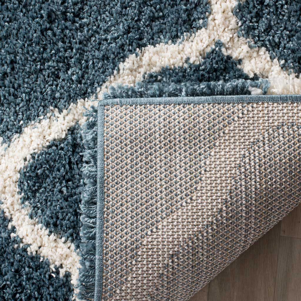 Hudson Shag Quatrefoil Slate Blue/Ivory Area Rug - Image 7