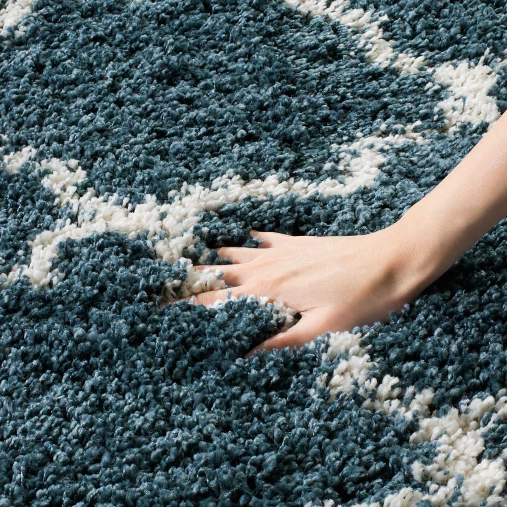 Hudson Shag Slate Blue/Ivory Area Rug - Image 6