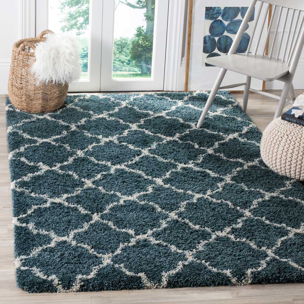Hudson Shag Slate Blue/Ivory Area Rug - Image 8
