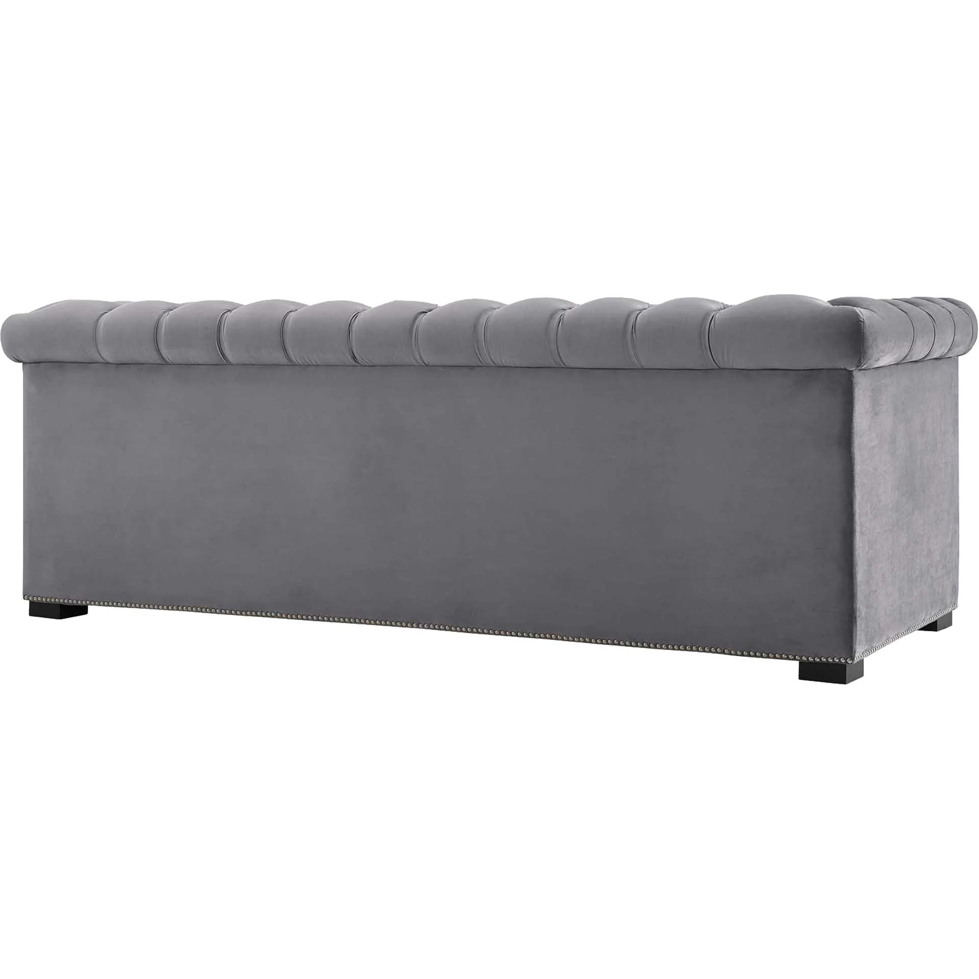 Hudson Upholstered Velvet Sofa Gray - Image 3
