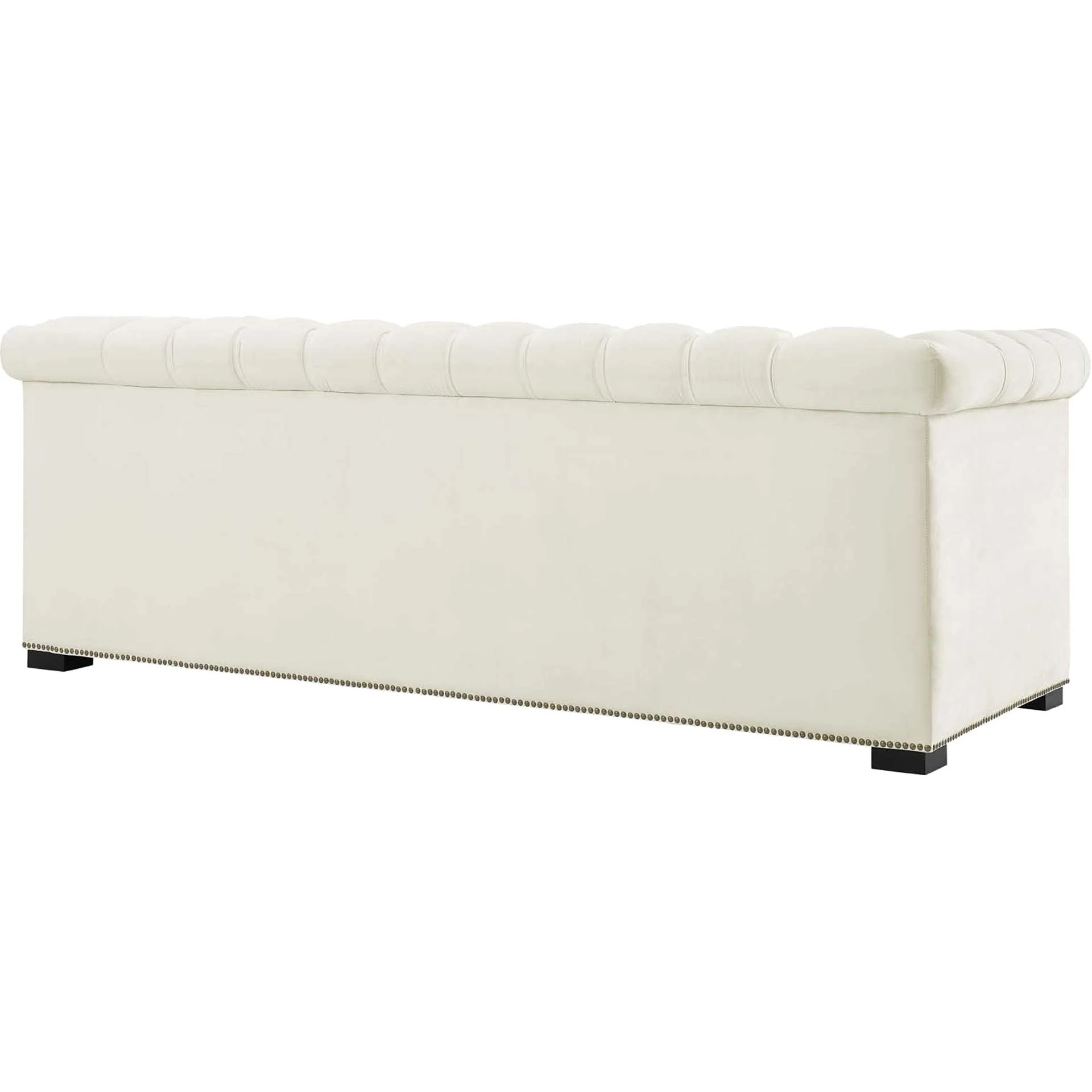 Hudson Upholstered Velvet Sofa Ivory - Image 3