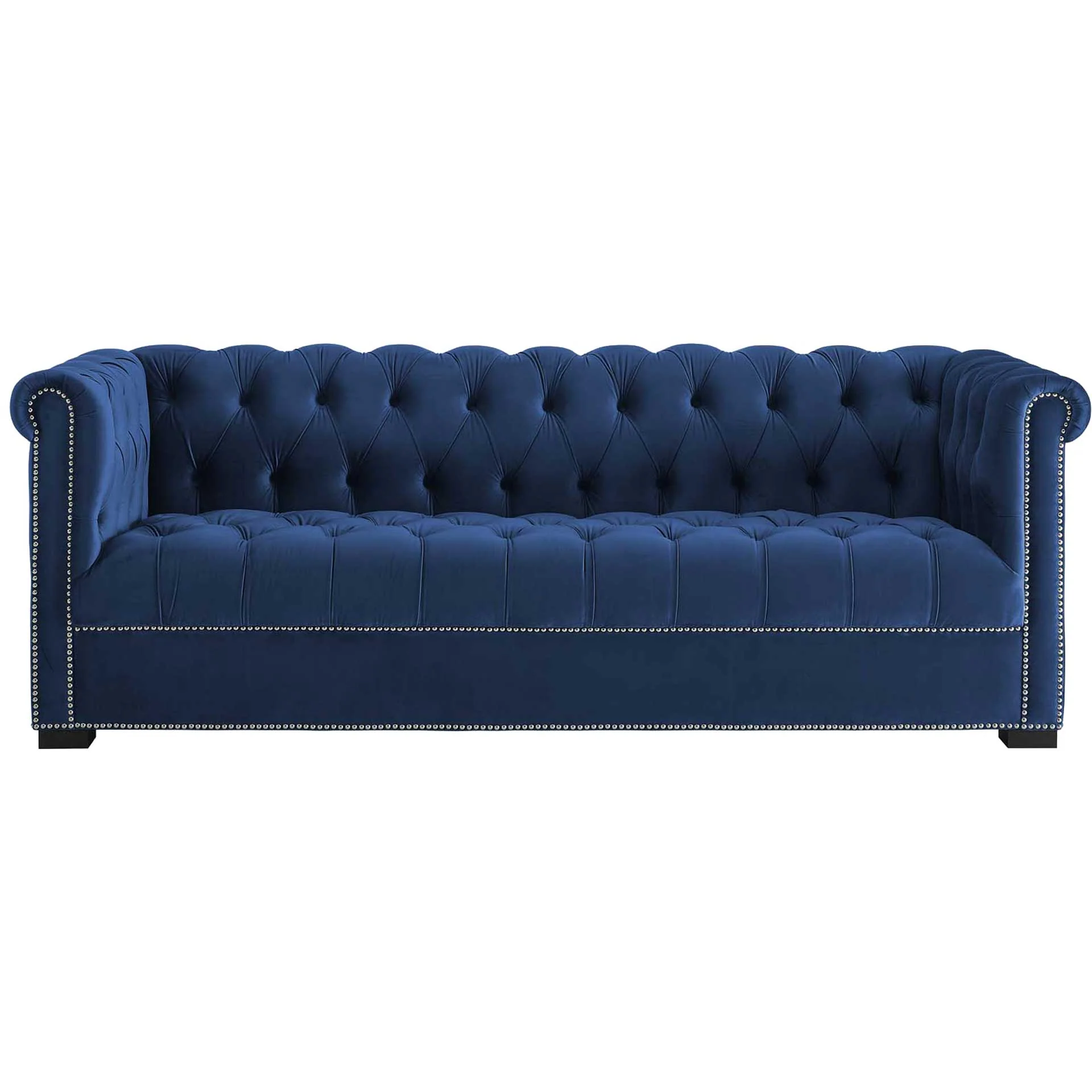 Hudson Upholstered Velvet Sofa Midnight Blue - Image 2