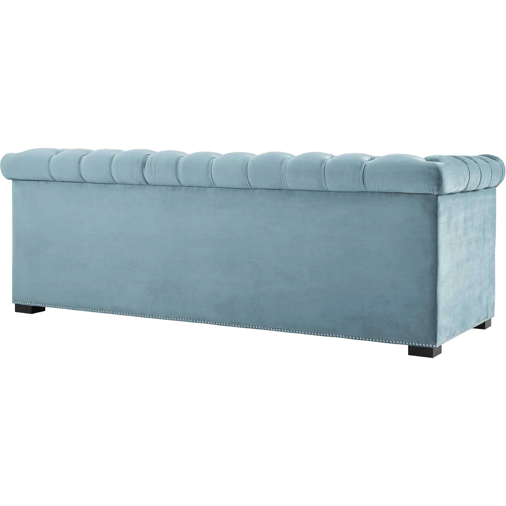Hudson Upholstered Velvet Sofa Sea Blue - Image 3
