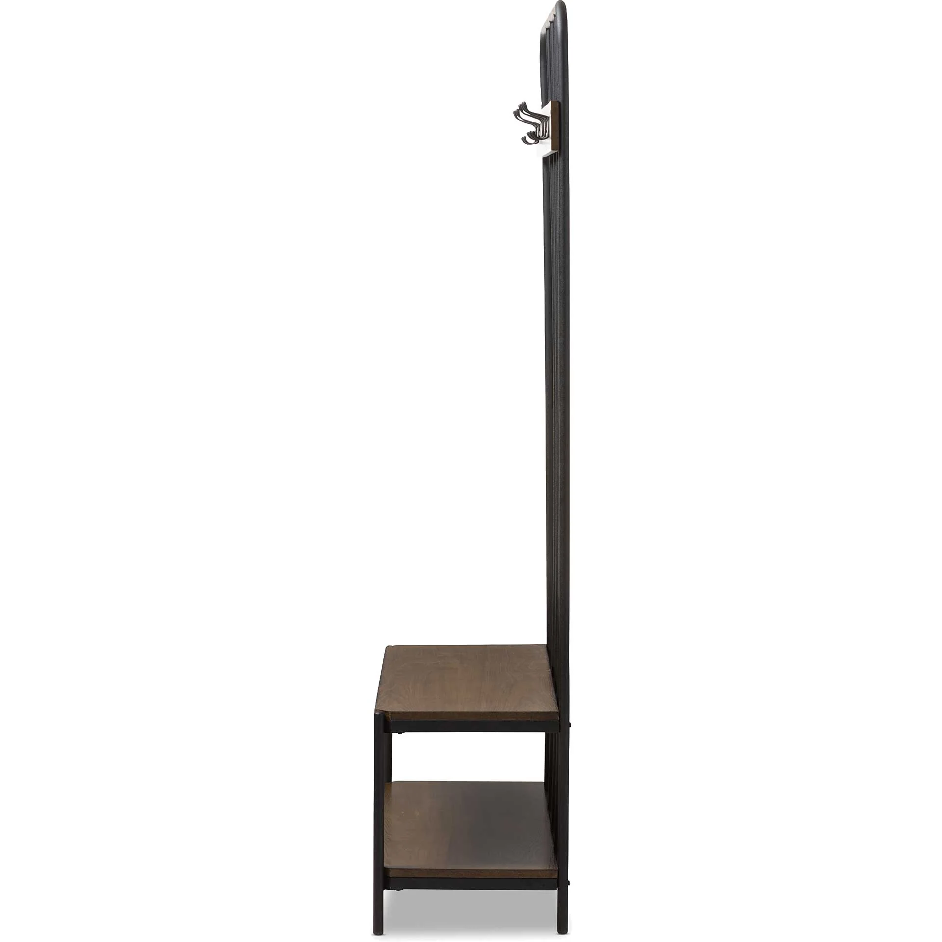 Humaira Entryway Hall Tree Hanger Black/Walnut - Image 3
