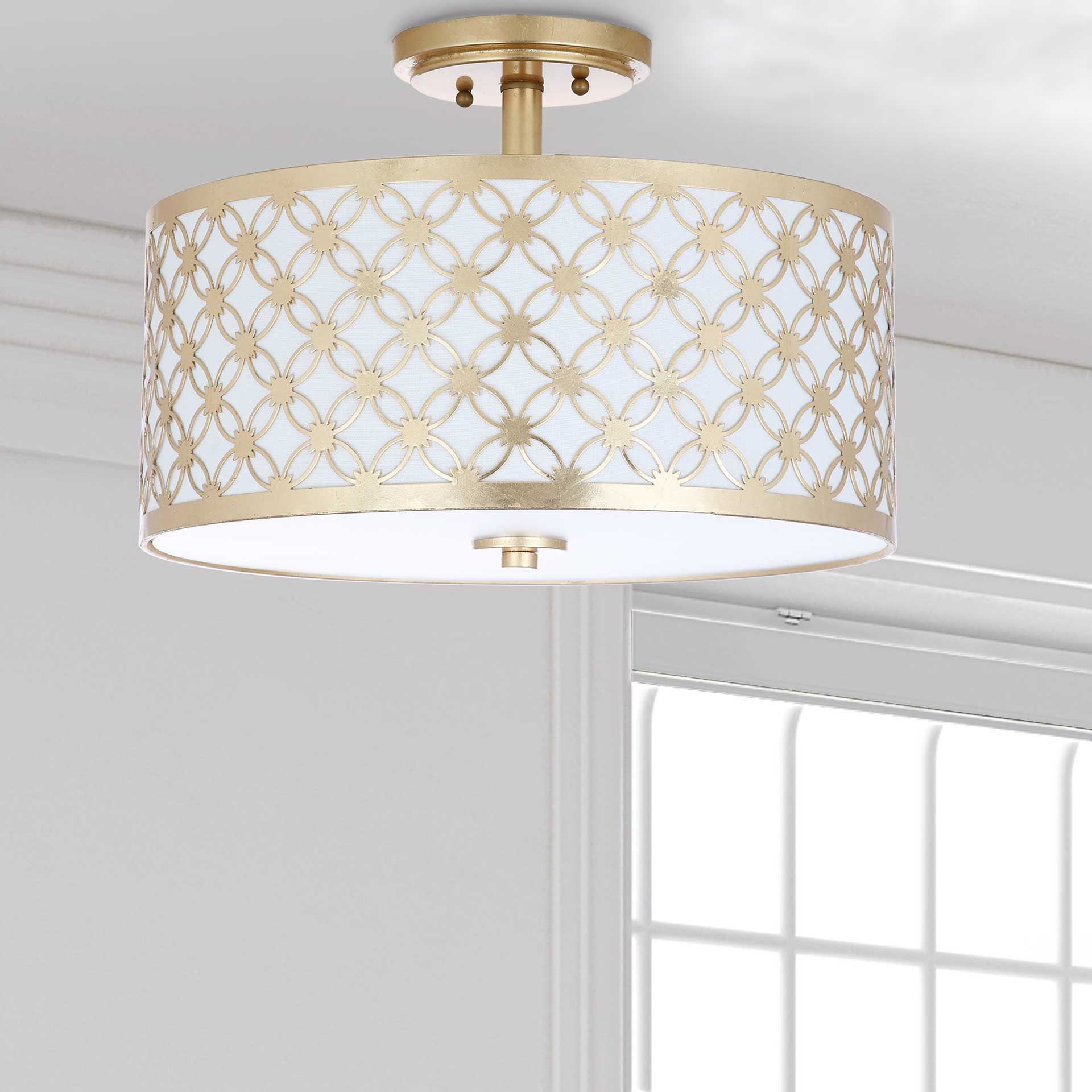 Huntley 3 Light Gold Flush Mount Gold - Image 3