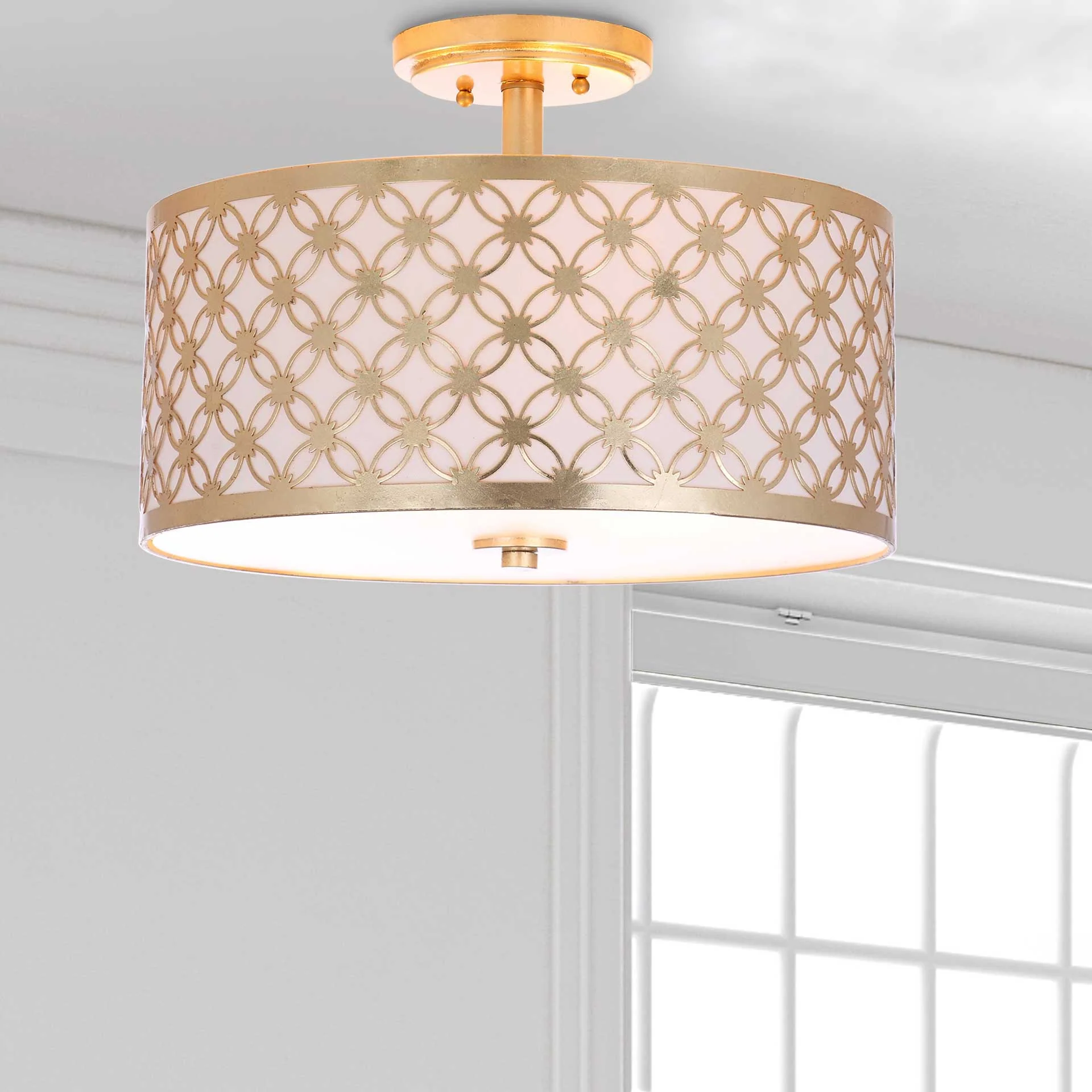 Huntley 3 Light Gold Flush Mount Gold - Image 4