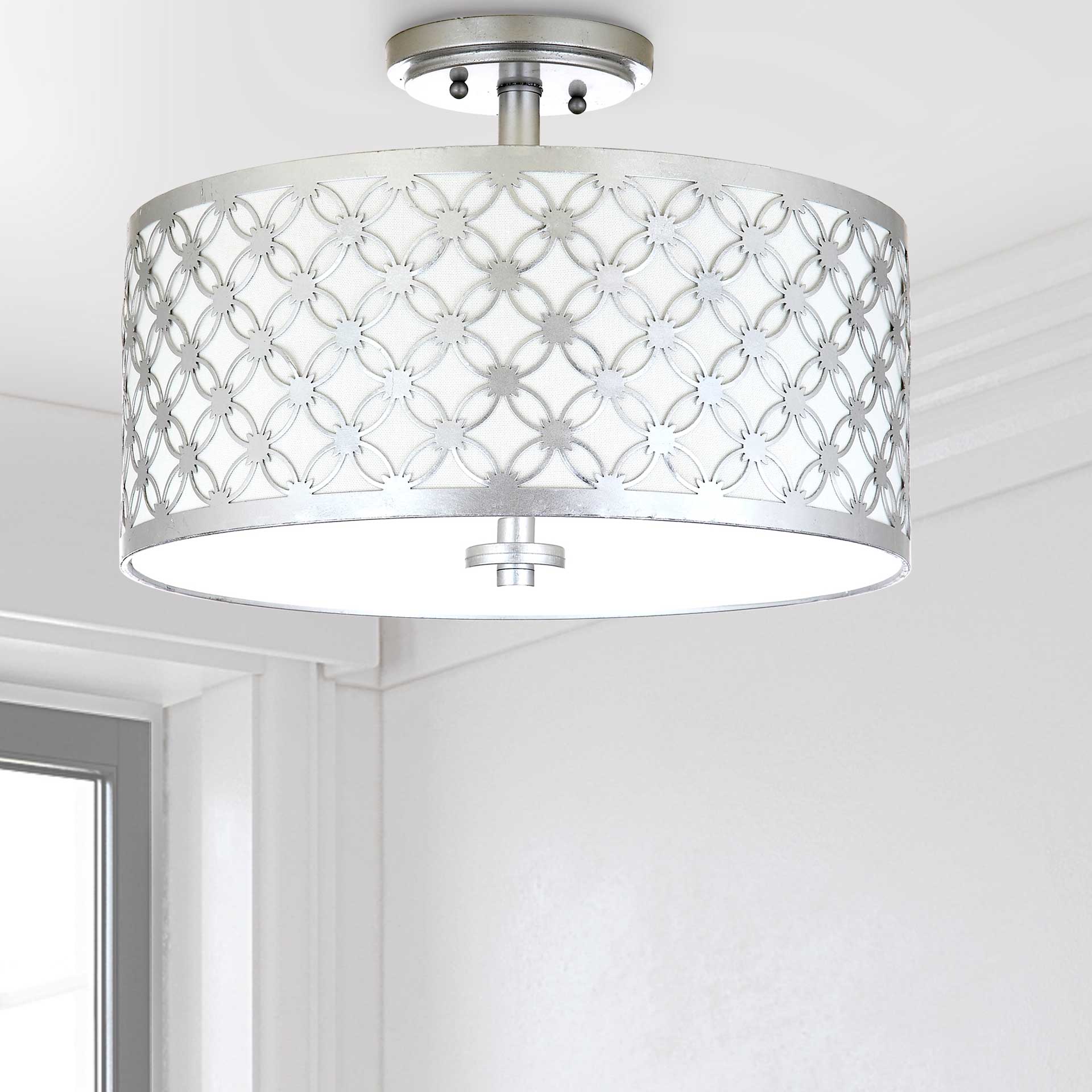 Huntley Silver Flush Mount Silver - Image 3