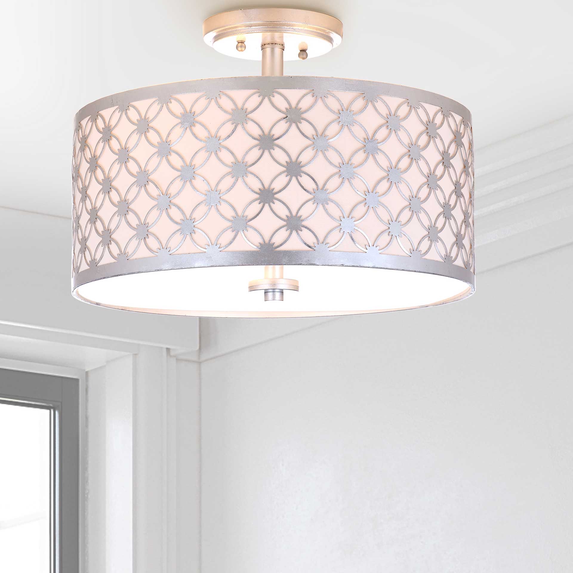 Huntley Silver Flush Mount Silver - Image 4