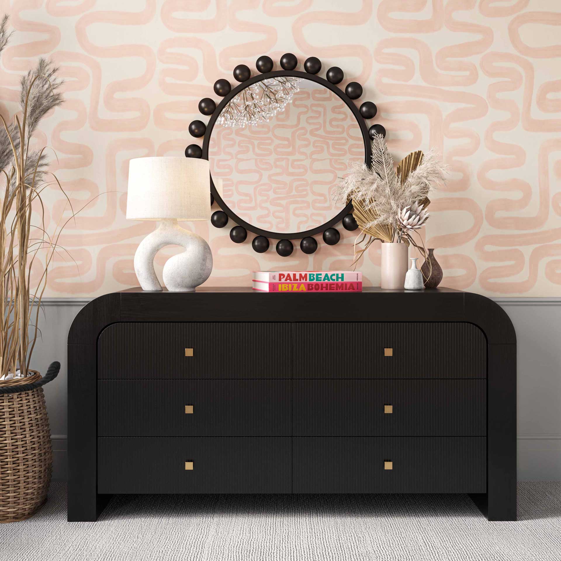 Hydra 6 Drawer Dresser Black - Image 10