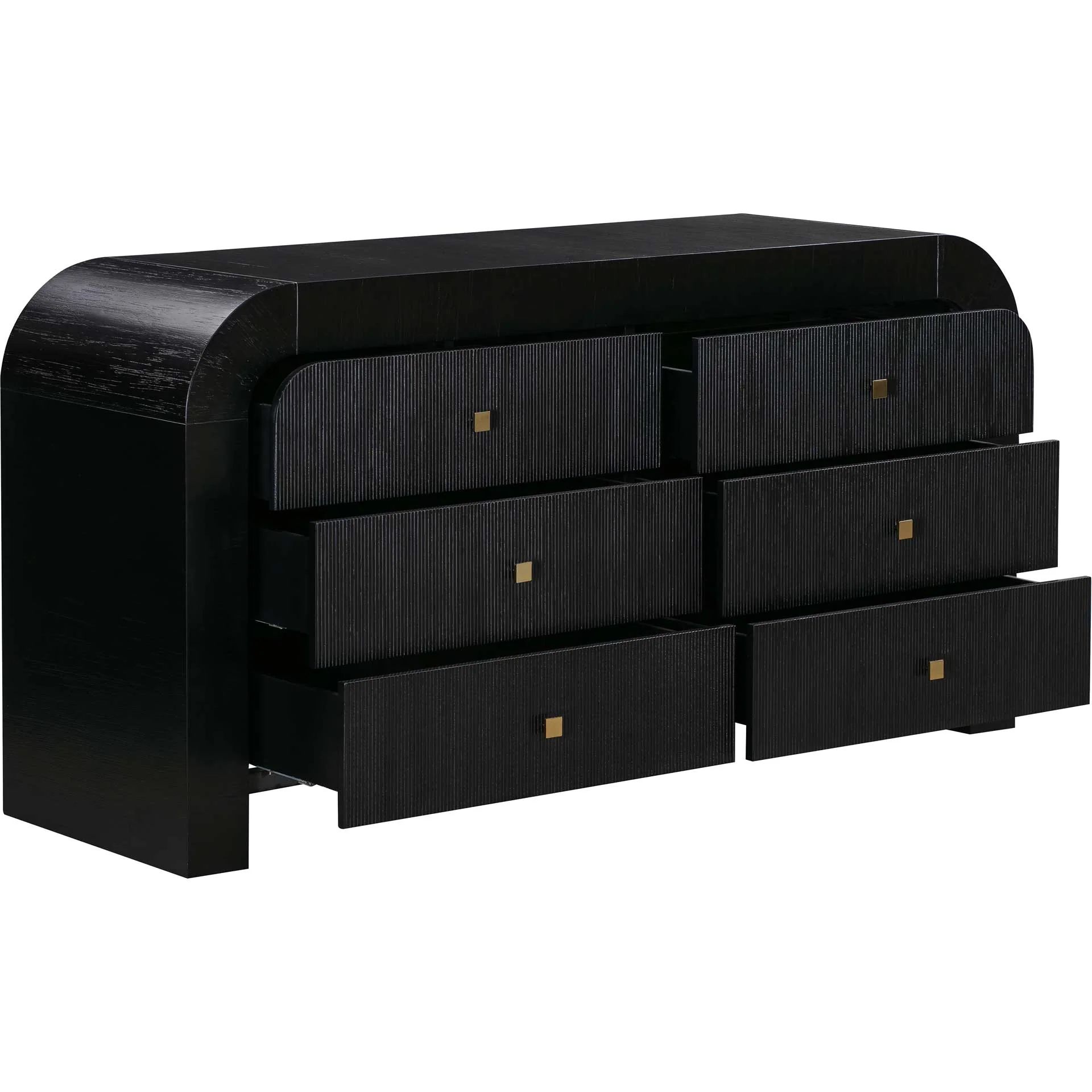 Hydra 6 Drawer Dresser Black - Image 3