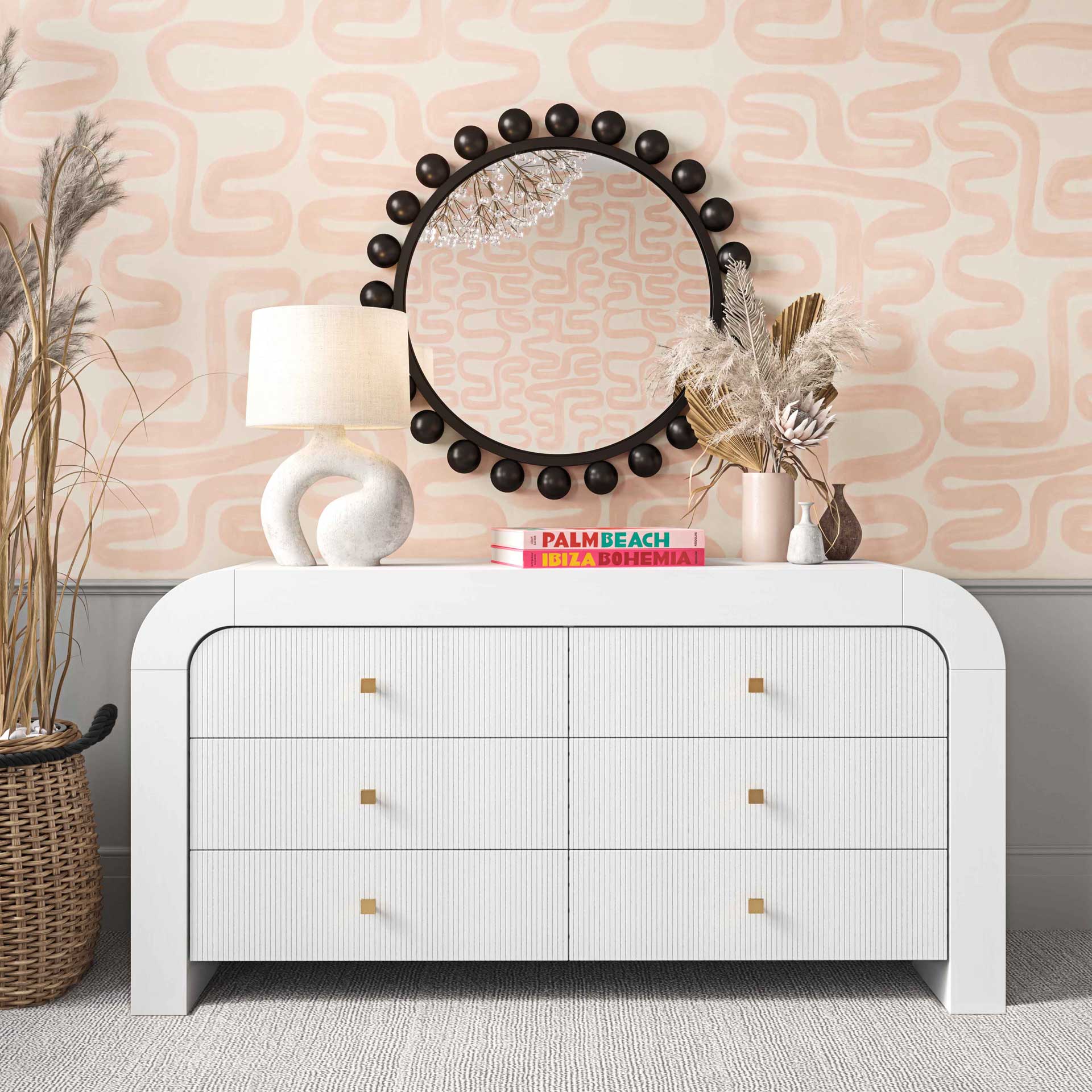 Hydra 6 Drawer Dresser White - Image 8
