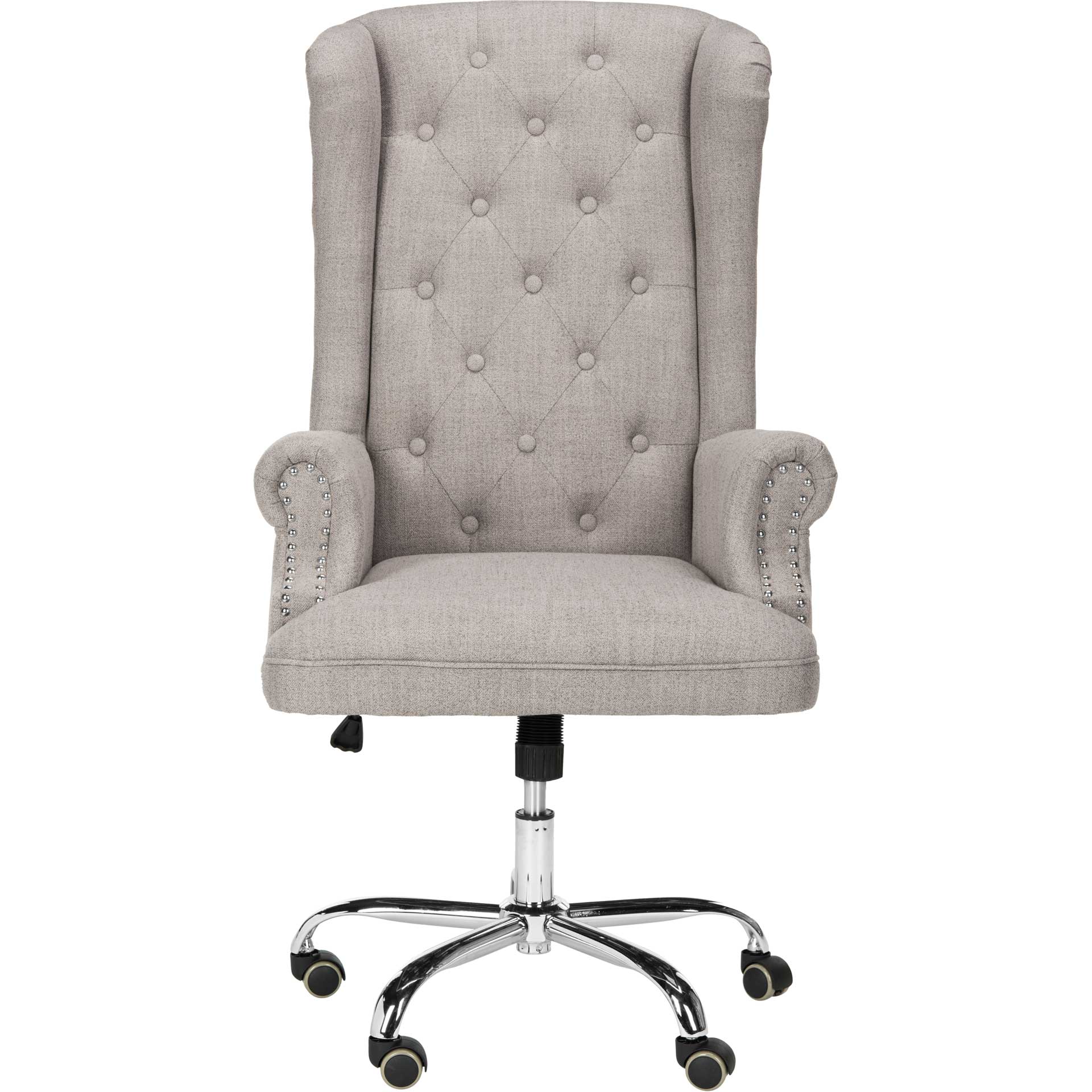 Iago Linen Chrome Leg Swivel Office Chair Gray/Chrome - Image 2