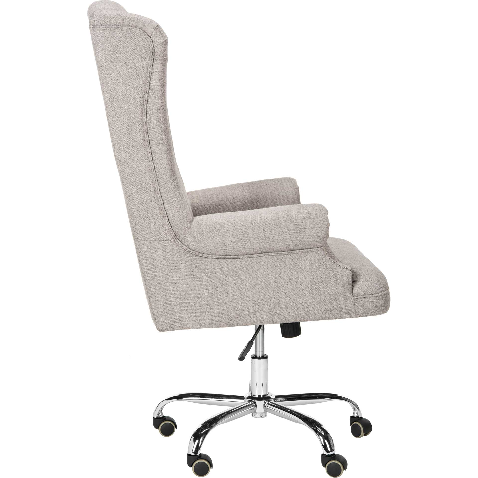Iago Linen Chrome Leg Swivel Office Chair Gray/Chrome - Image 3