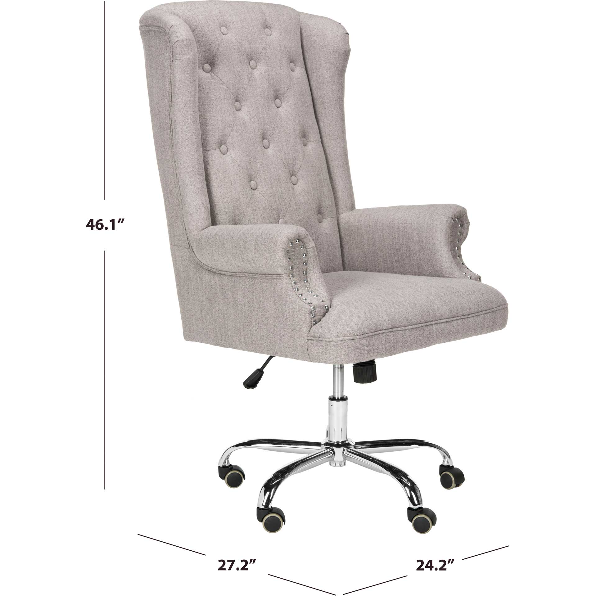 Iago Linen Chrome Leg Swivel Office Chair Gray/Chrome - Image 7