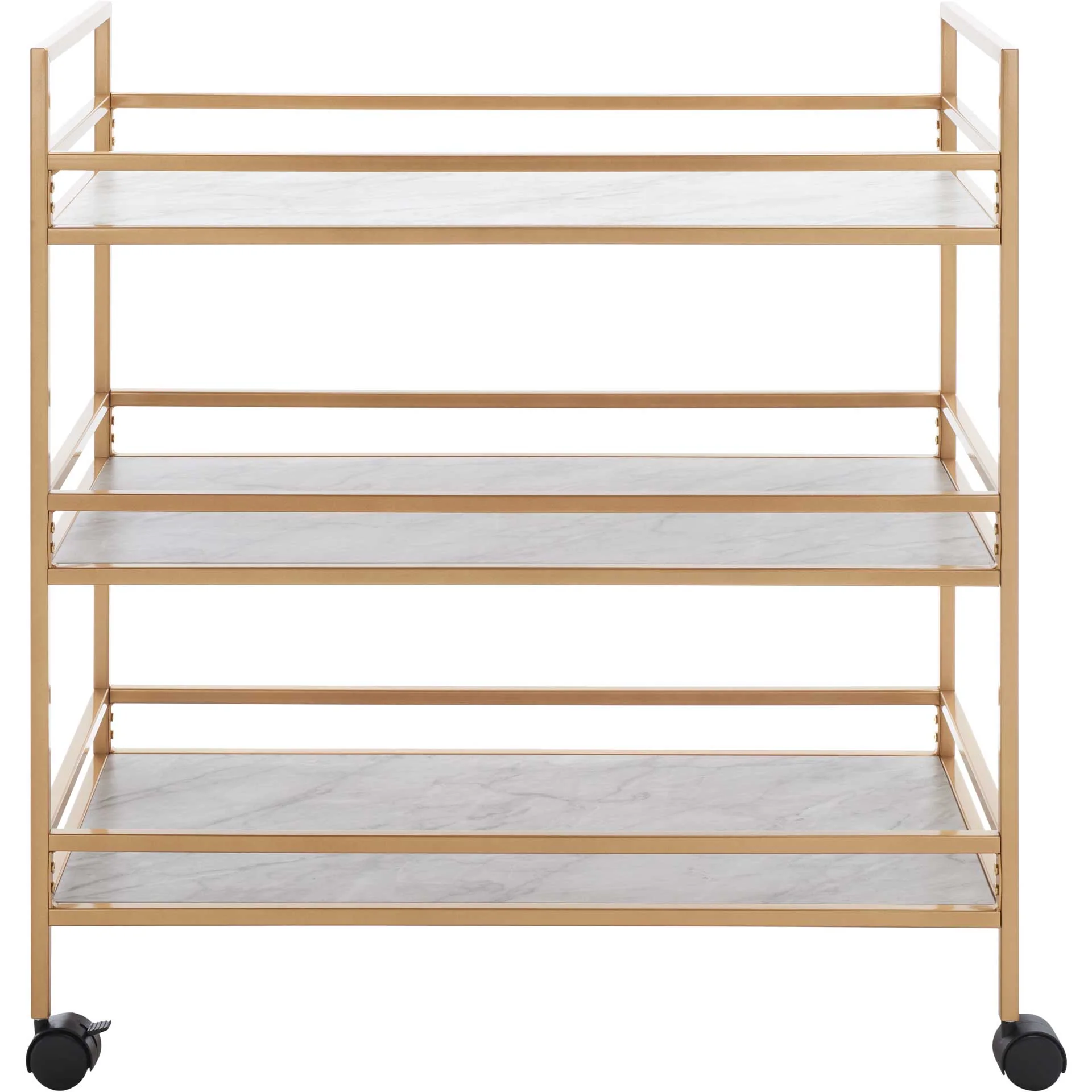 Idris 3 Tier Bar Cart Gold/Marble - Image 2