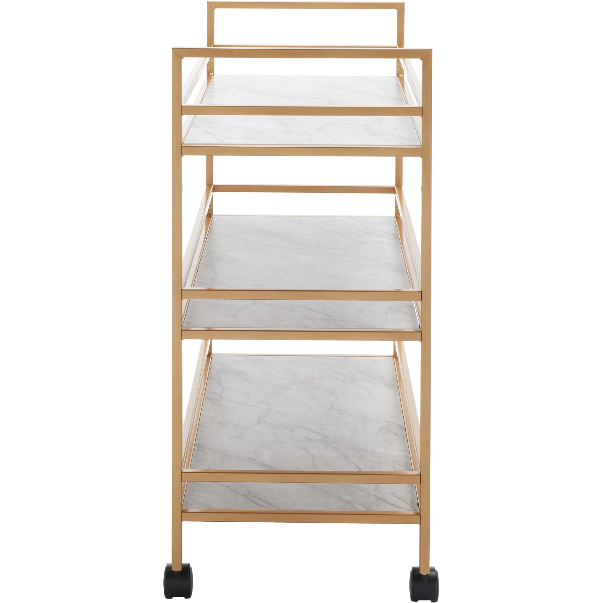 Idris 3 Tier Bar Cart Gold/Marble - Image 3
