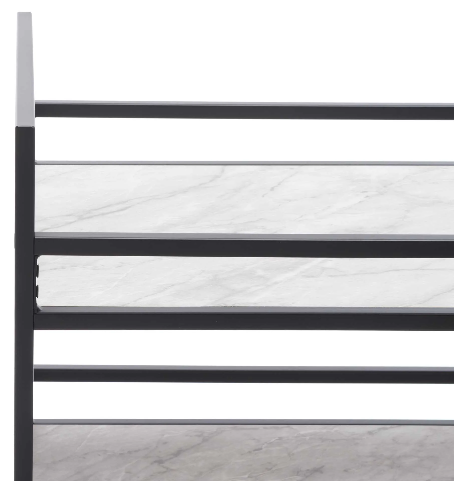 Idris 3 Tier Bar Cart Matte Black/Marble - Image 4