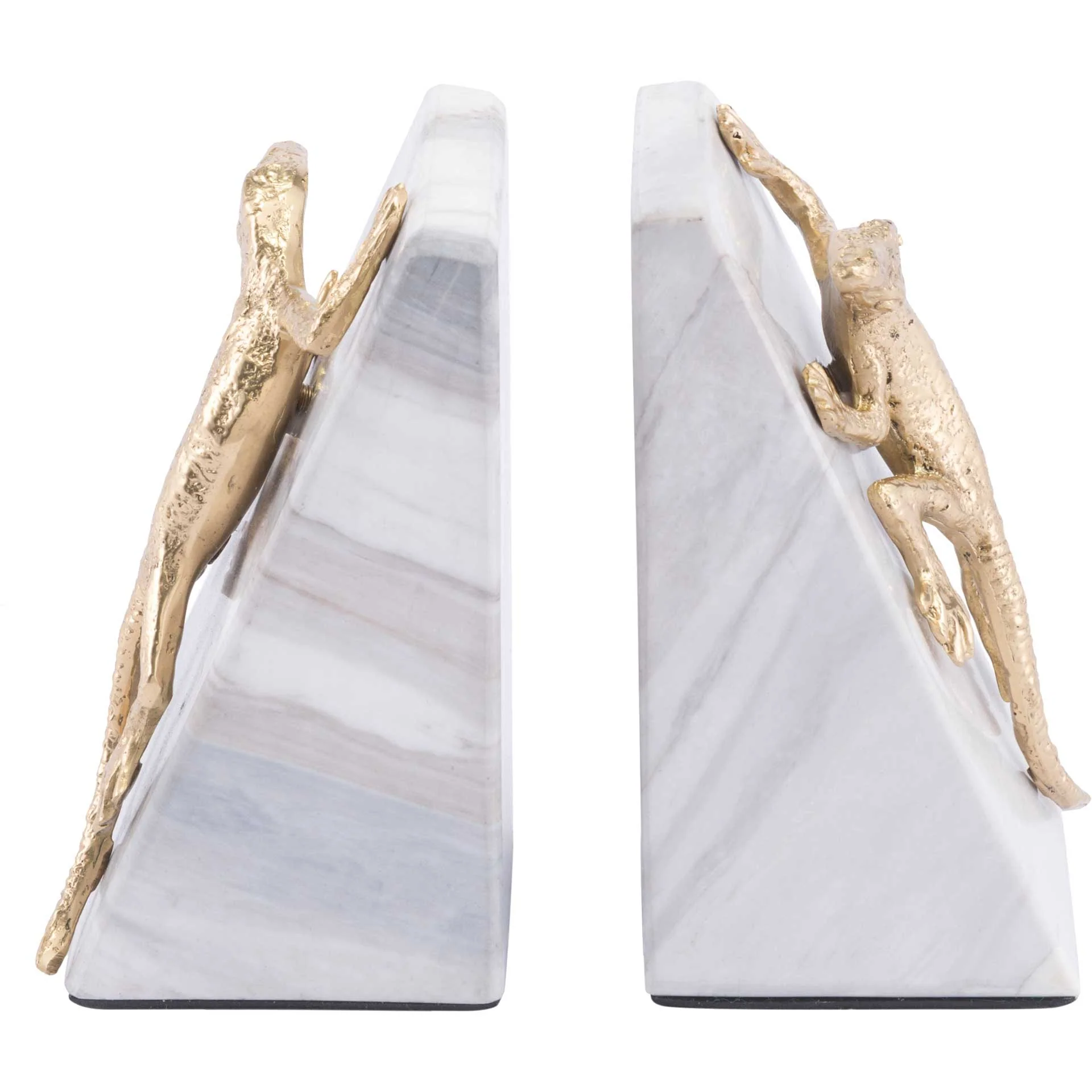 Iguana Bookends White/Gold - Image 2
