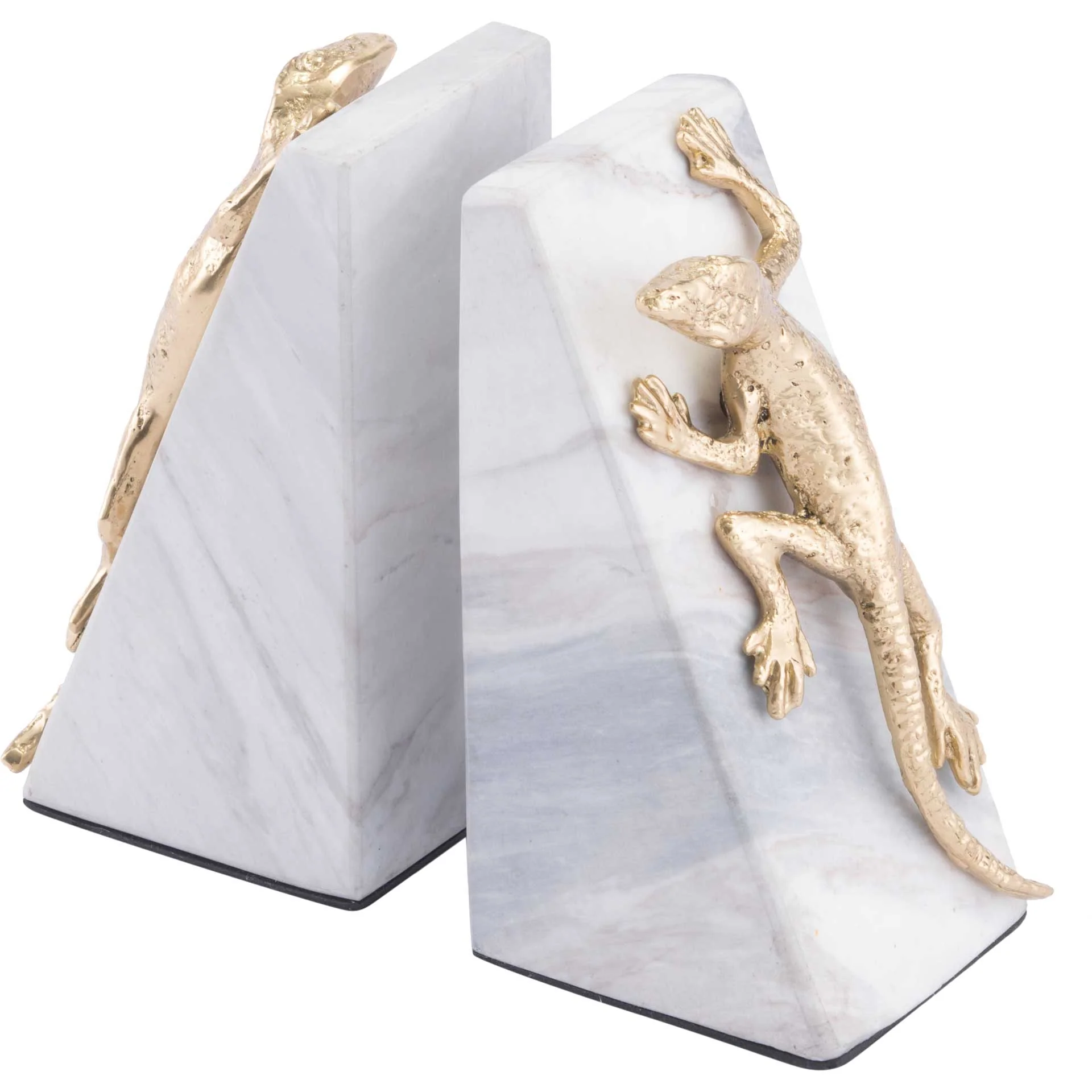 Iguana Bookends White/Gold - Image 3