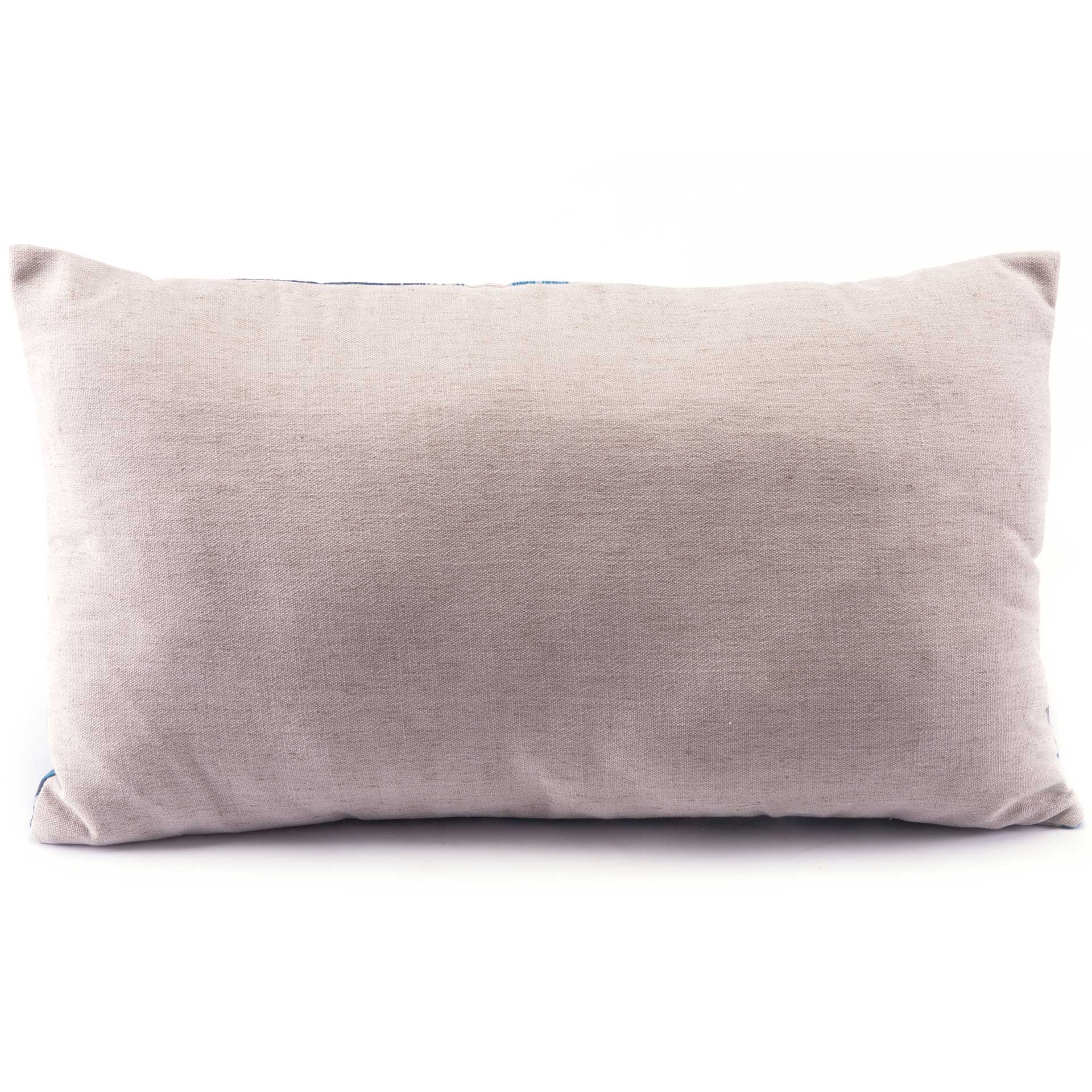 Ikat Pillow 1 Blue/Natural - Image 3