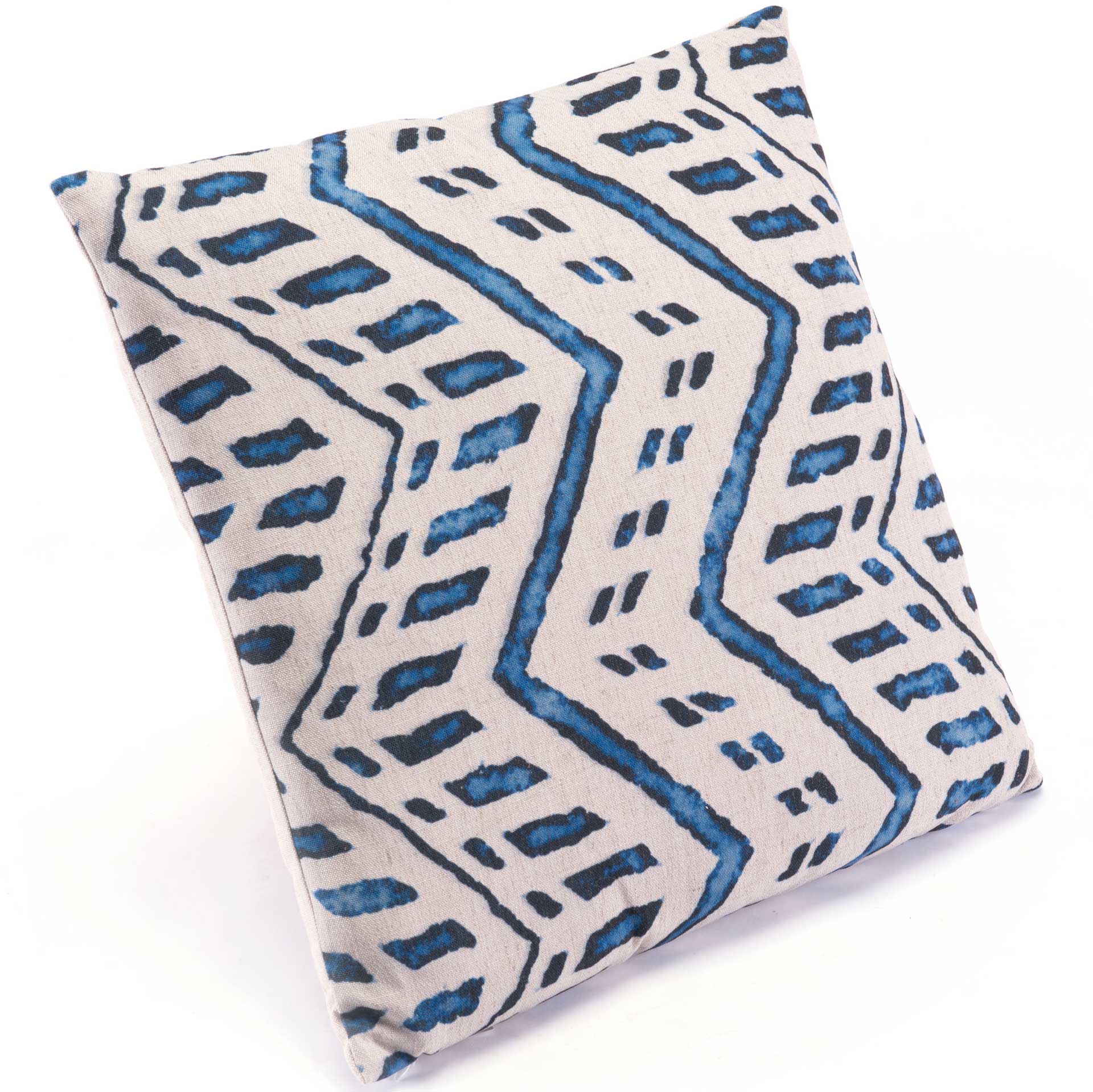 Ikat Pillow 2 Blue/Natural - Image 2