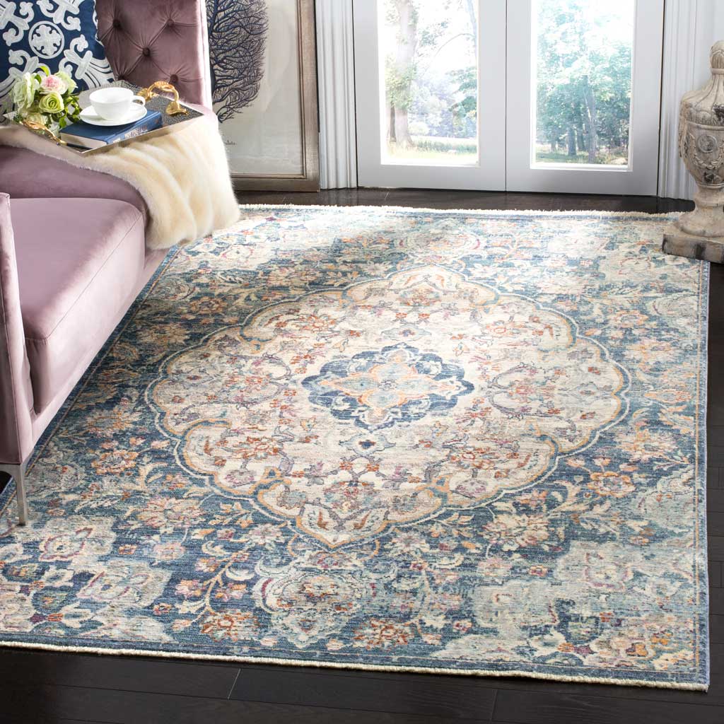 Illusion Cream/Blue Area Rug - Image 4