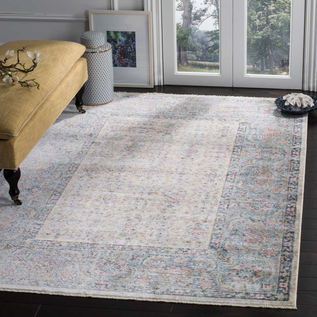 Illusion Cream/Light Blue Area Rug - Image 5