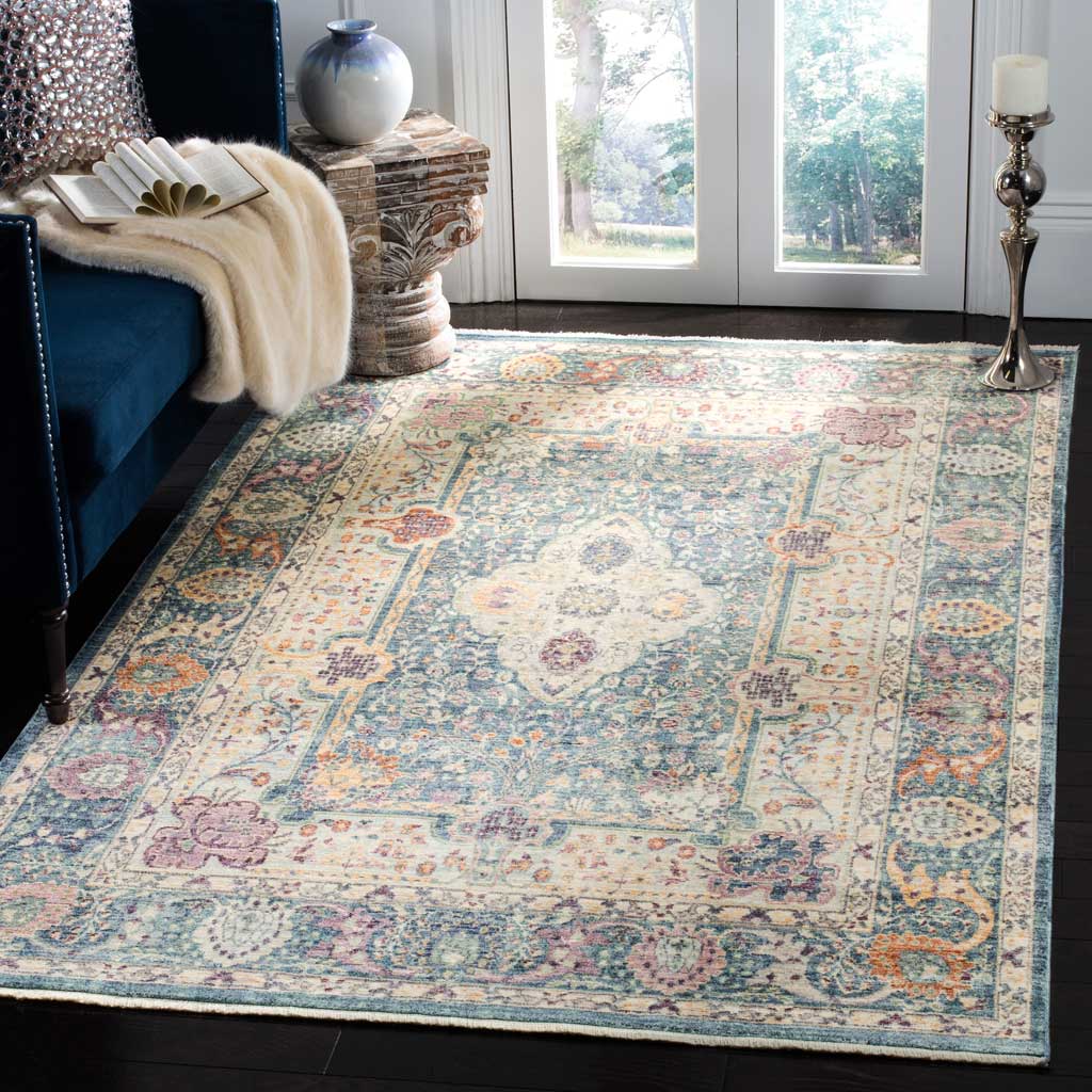 Illusion Teal/Cream Area Rug - Image 4