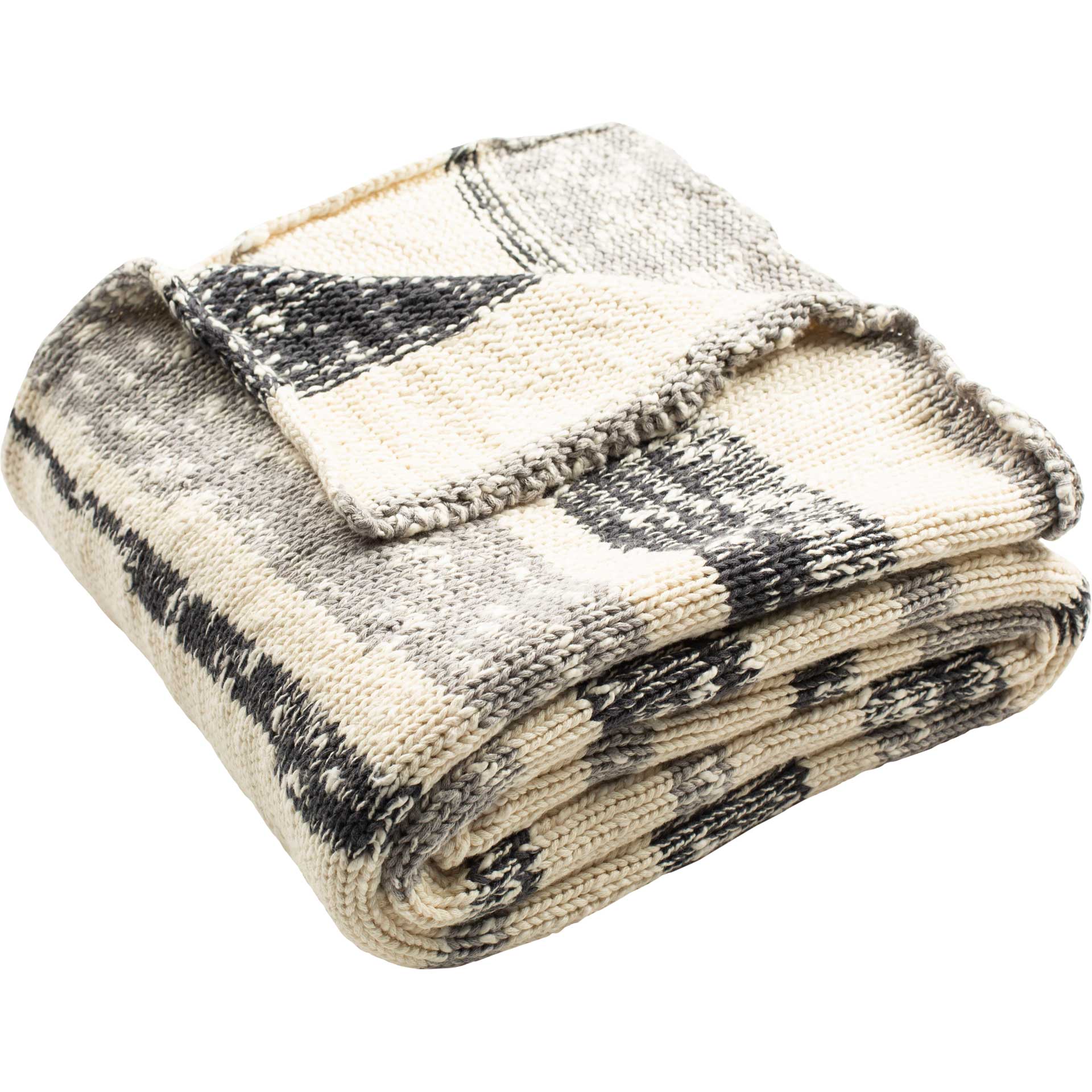 Iman Knit Throw Dark Gray/Light Gray