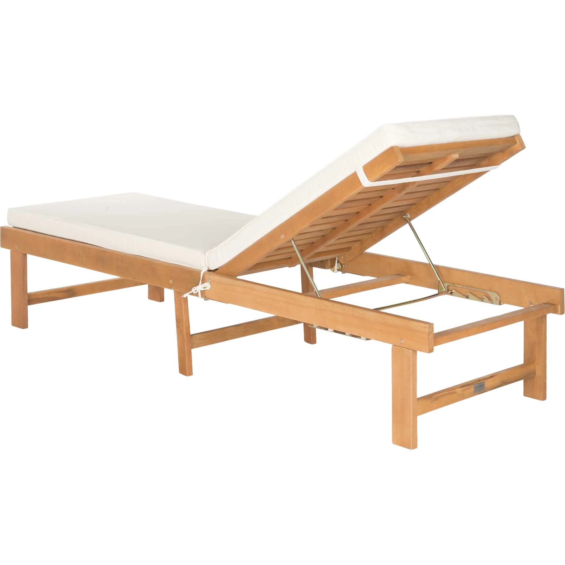 Inaki Chaise Lounge Chair Teak Brown/Beige - Image 3