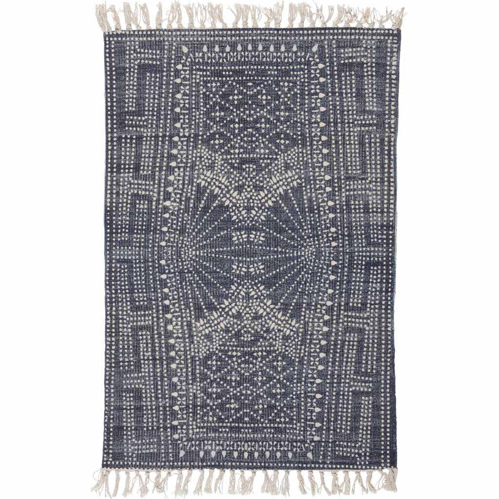 Indigo Batik Cotton Area Rug - Image 2
