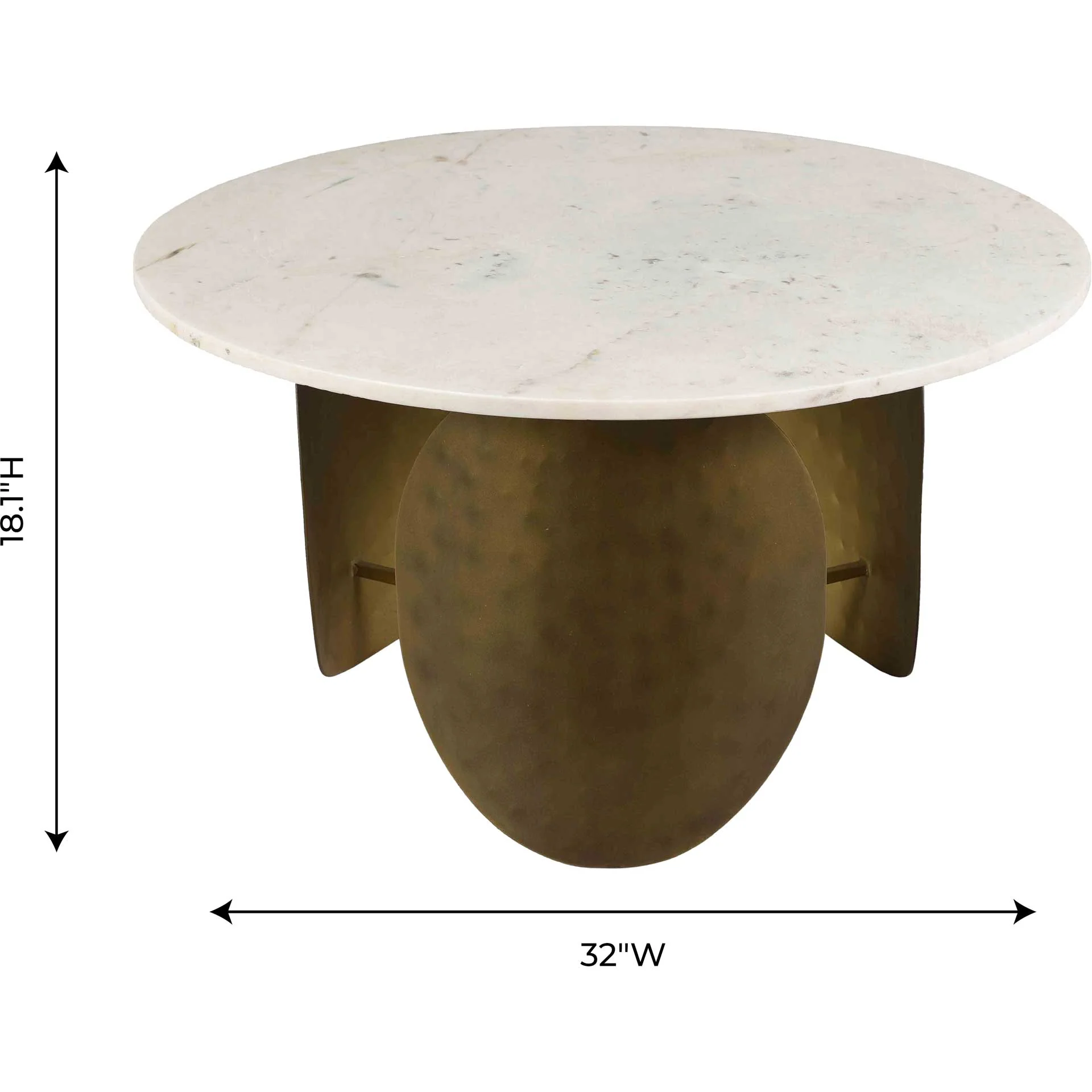 Ingrid Marble Coffee Table Antique Brass - Image 6