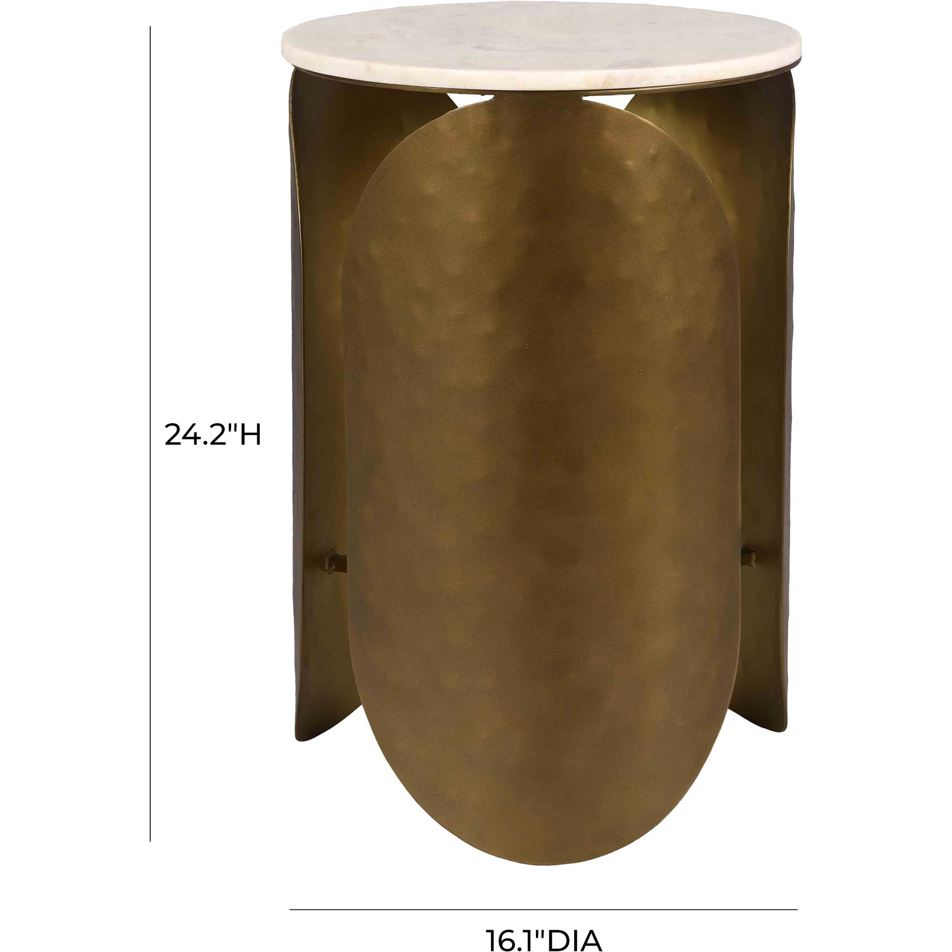 Ingrid Marble Side Table Antique Brass - Image 6