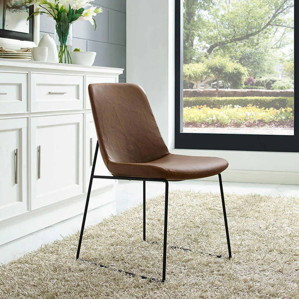 Invitation Dining Vinyl Side Chair Brown - Image 4