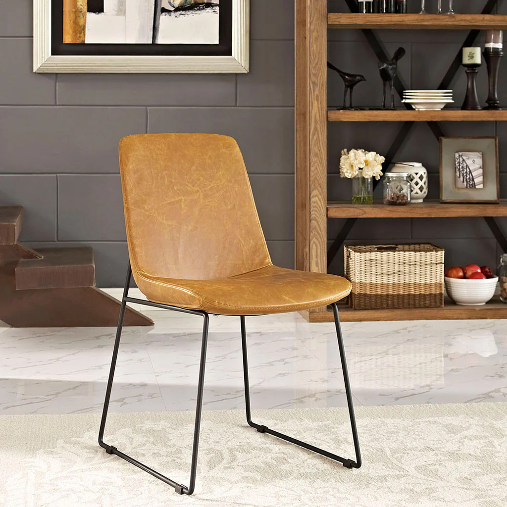 Invitation Dining Vinyl Side Chair Tan - Image 4