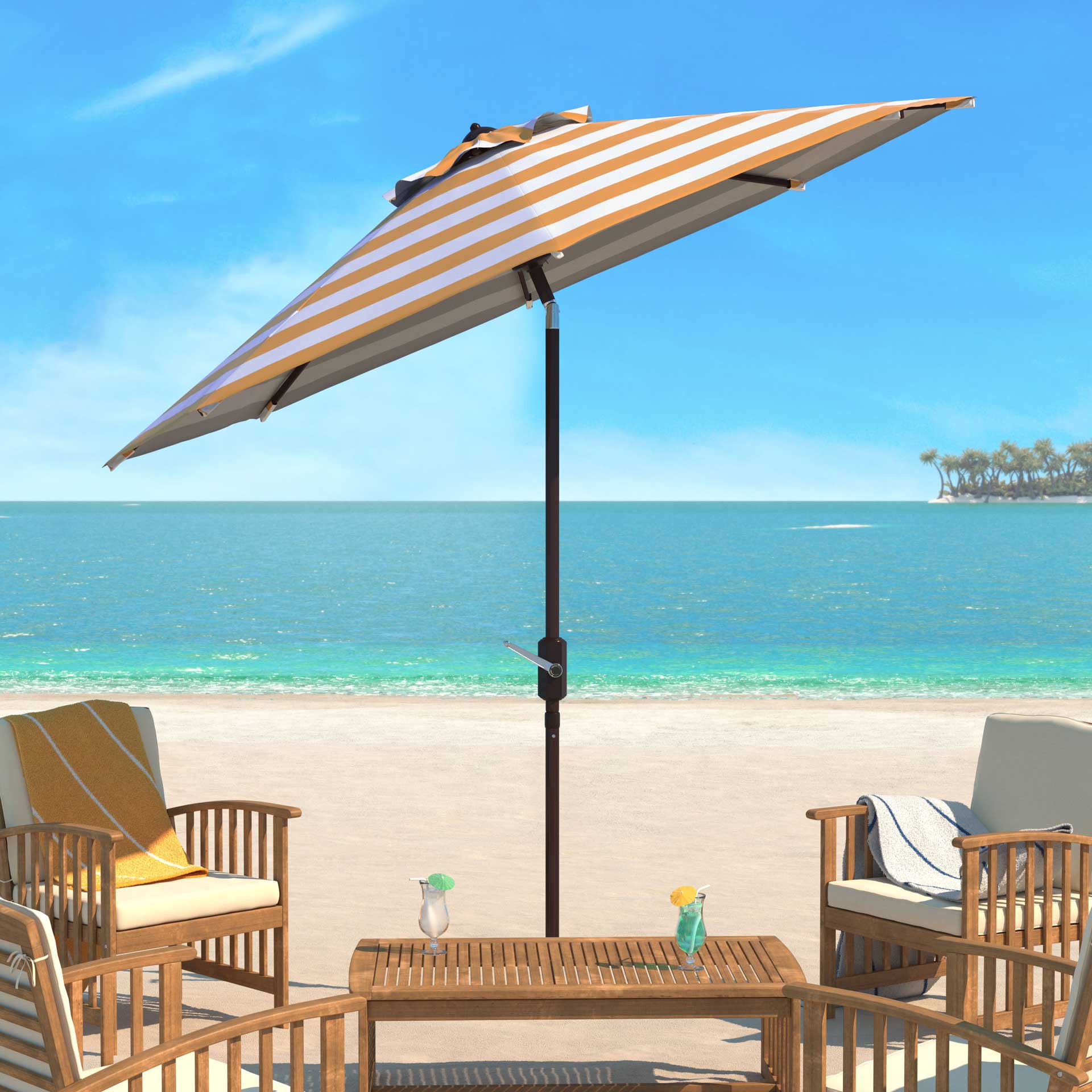 Irvin Uv Resistant Auto Tilt Umbrella Orange/White - Image 4