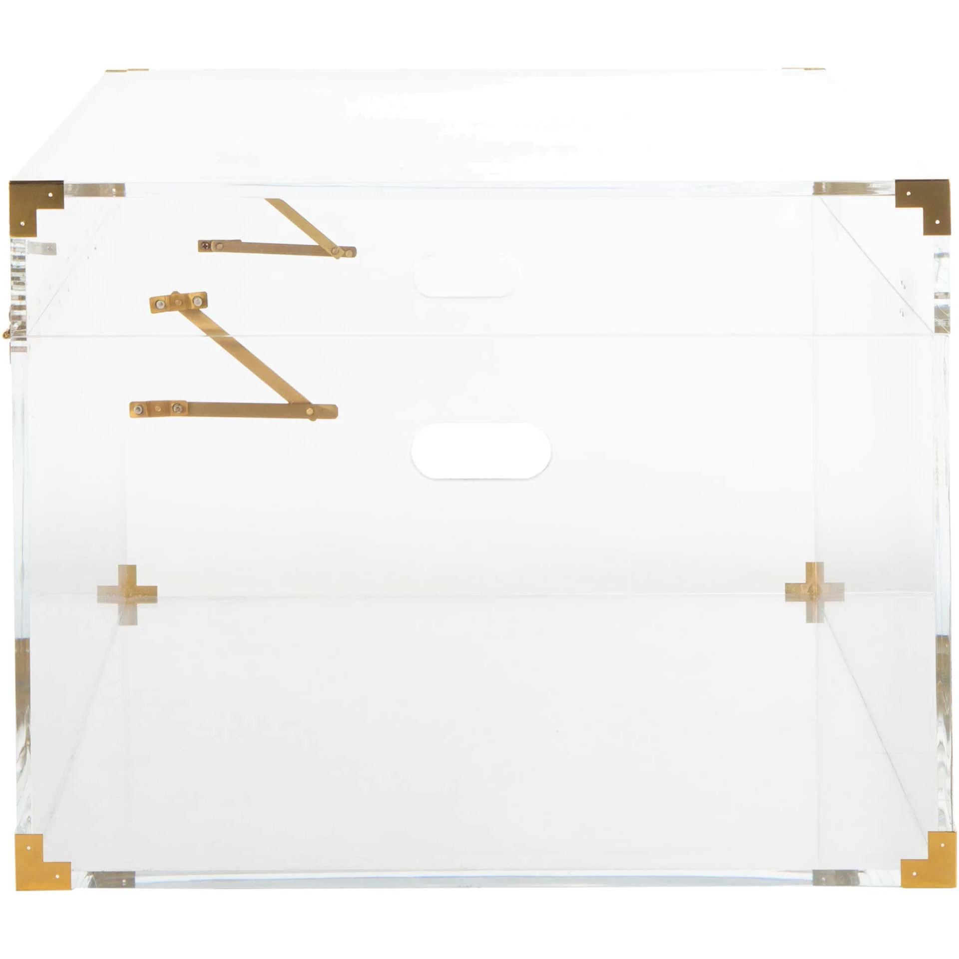 Isabel Acrylic Trunk Coffee Table Clear/Brass - Image 4
