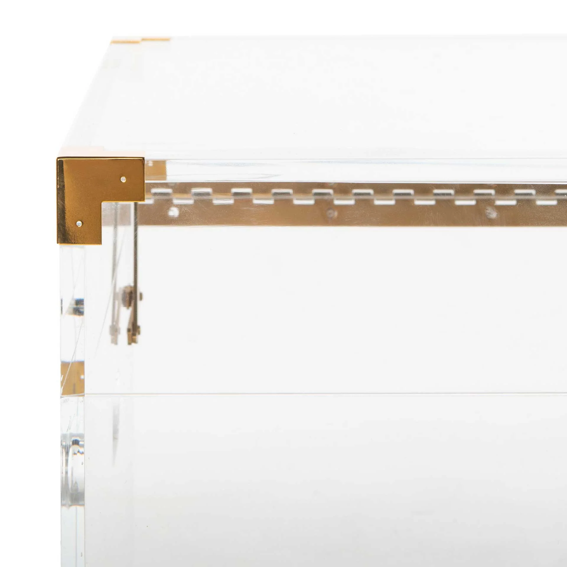 Isabel Acrylic Trunk Coffee Table Clear/Brass - Image 6