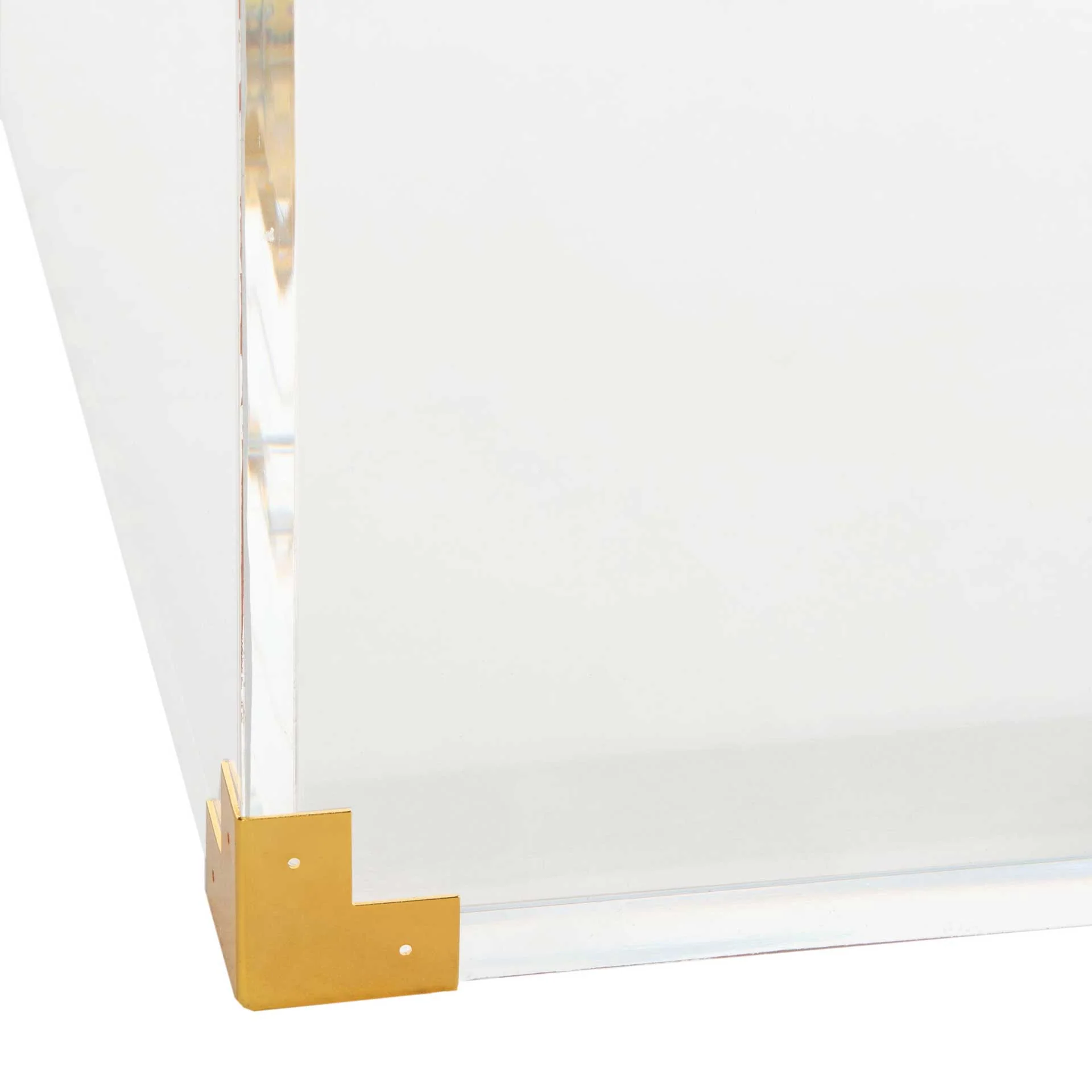 Isabel Acrylic Trunk Coffee Table Clear/Brass - Image 8