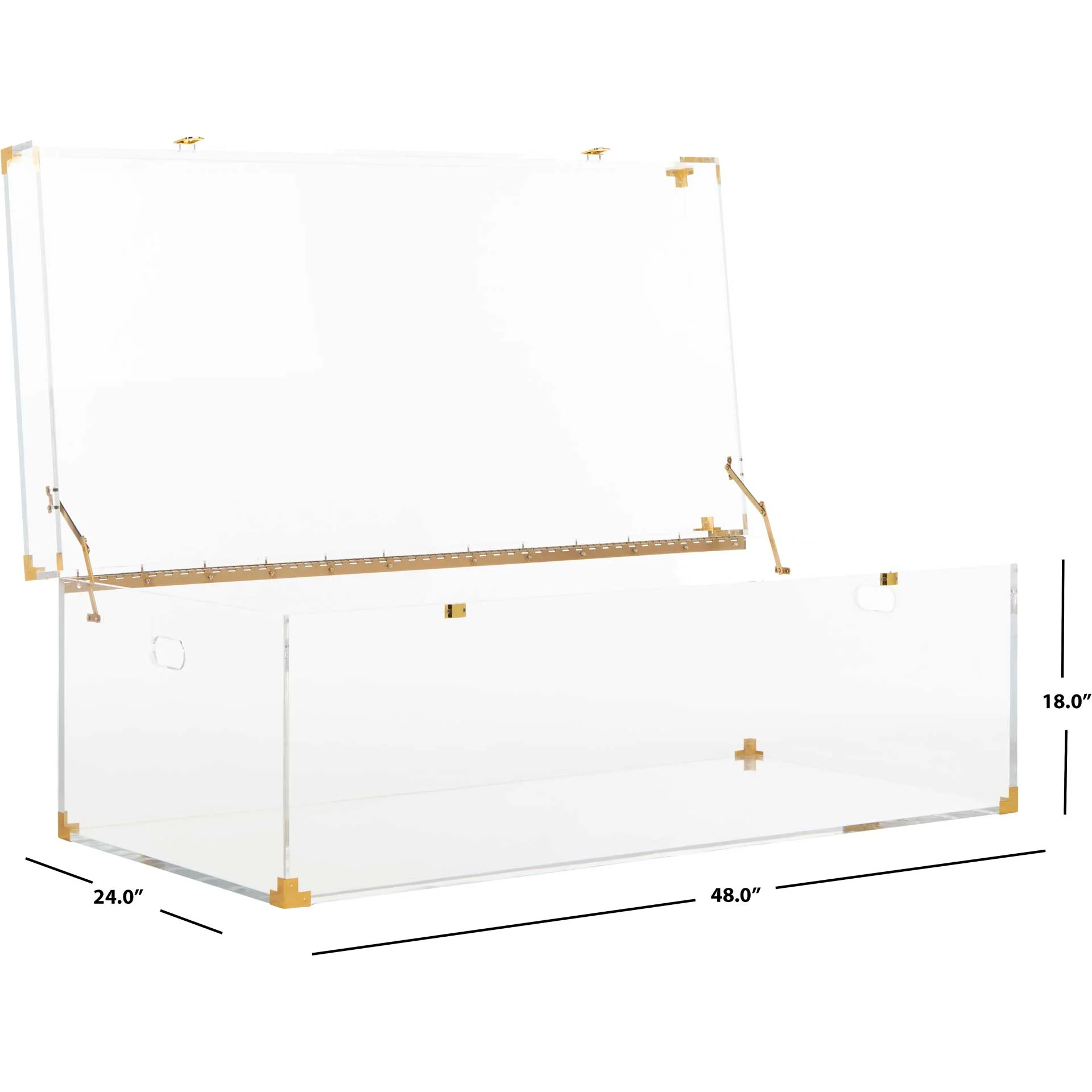 Isabel Acrylic Trunk Coffee Table Clear/Brass - Image 9