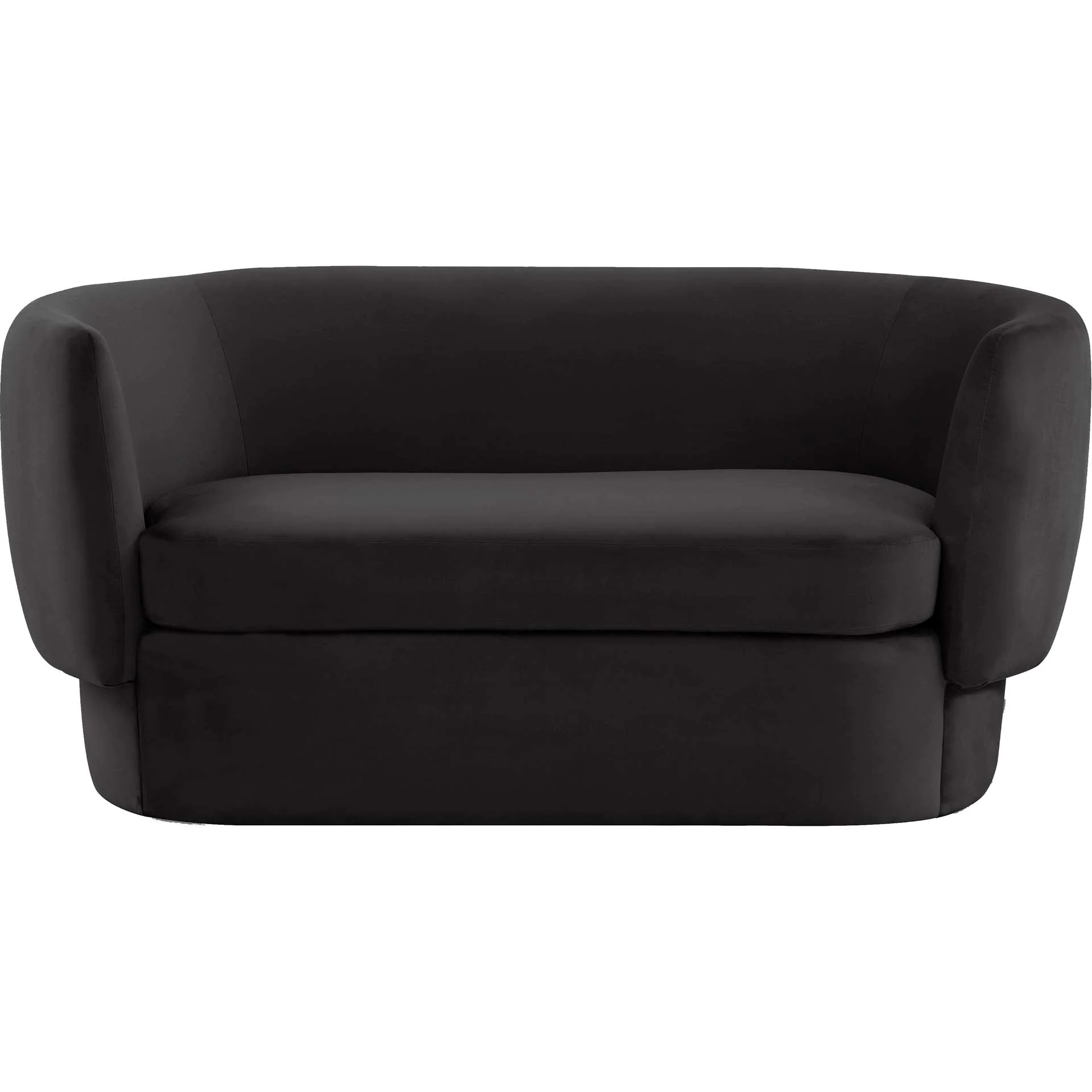 Isaiah Velvet Loveseat Black - Image 2