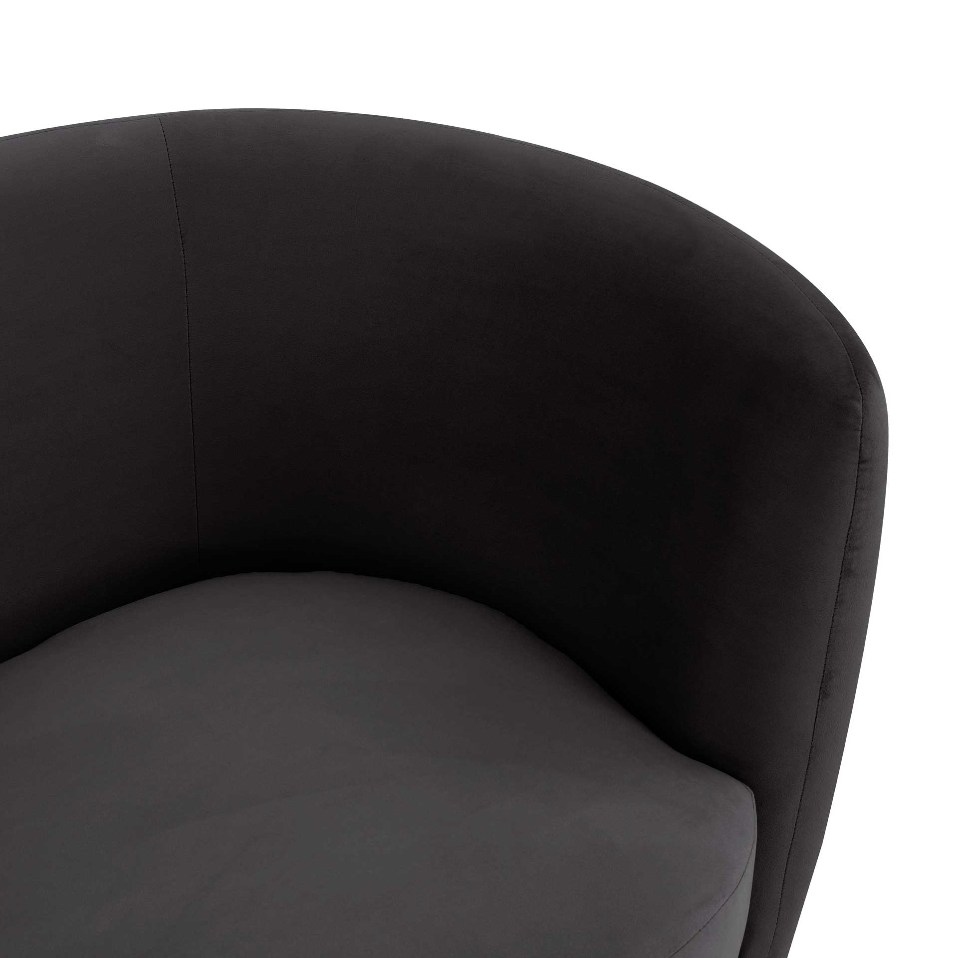 Isaiah Velvet Loveseat Black - Image 4