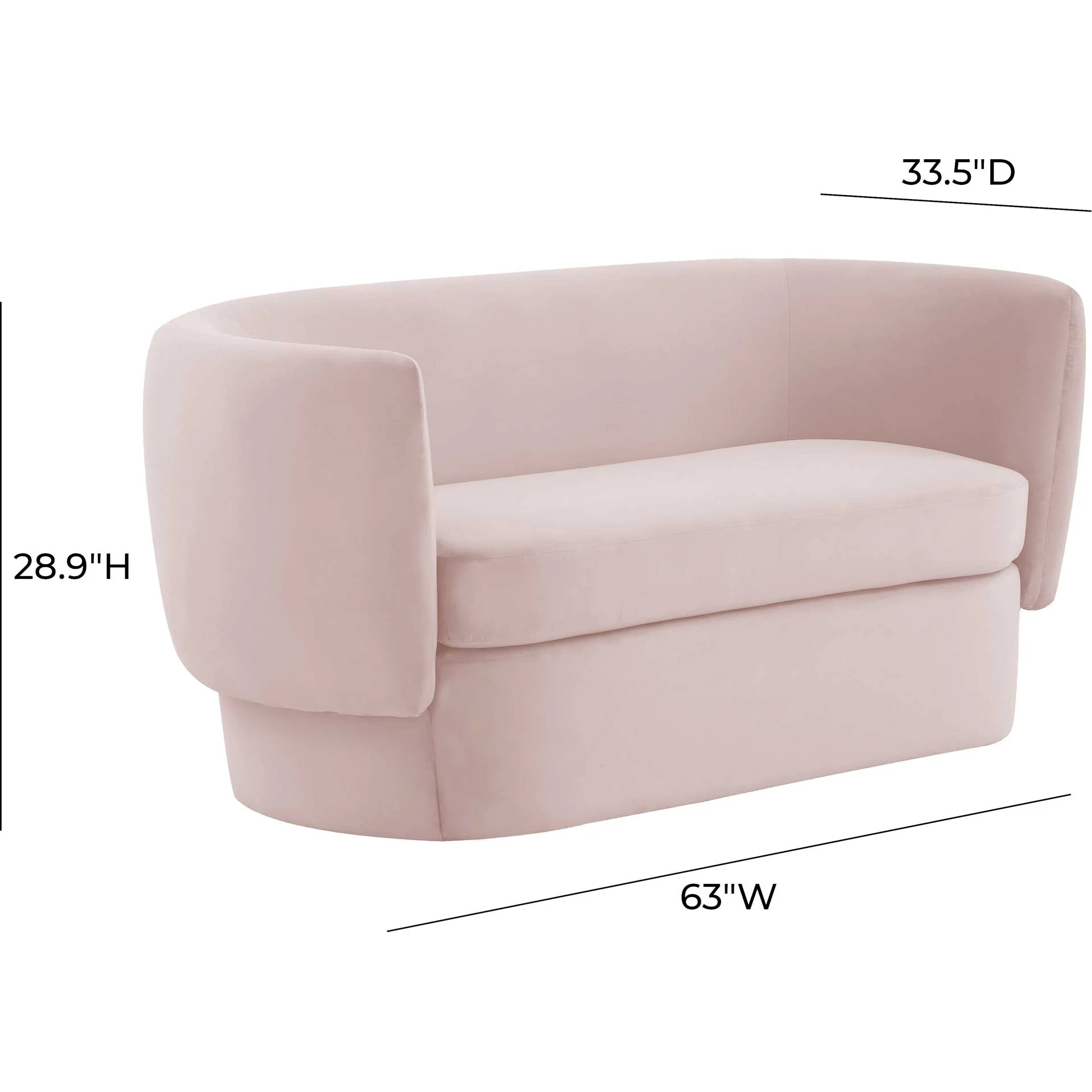 Isaiah Velvet Loveseat Blush - Image 5
