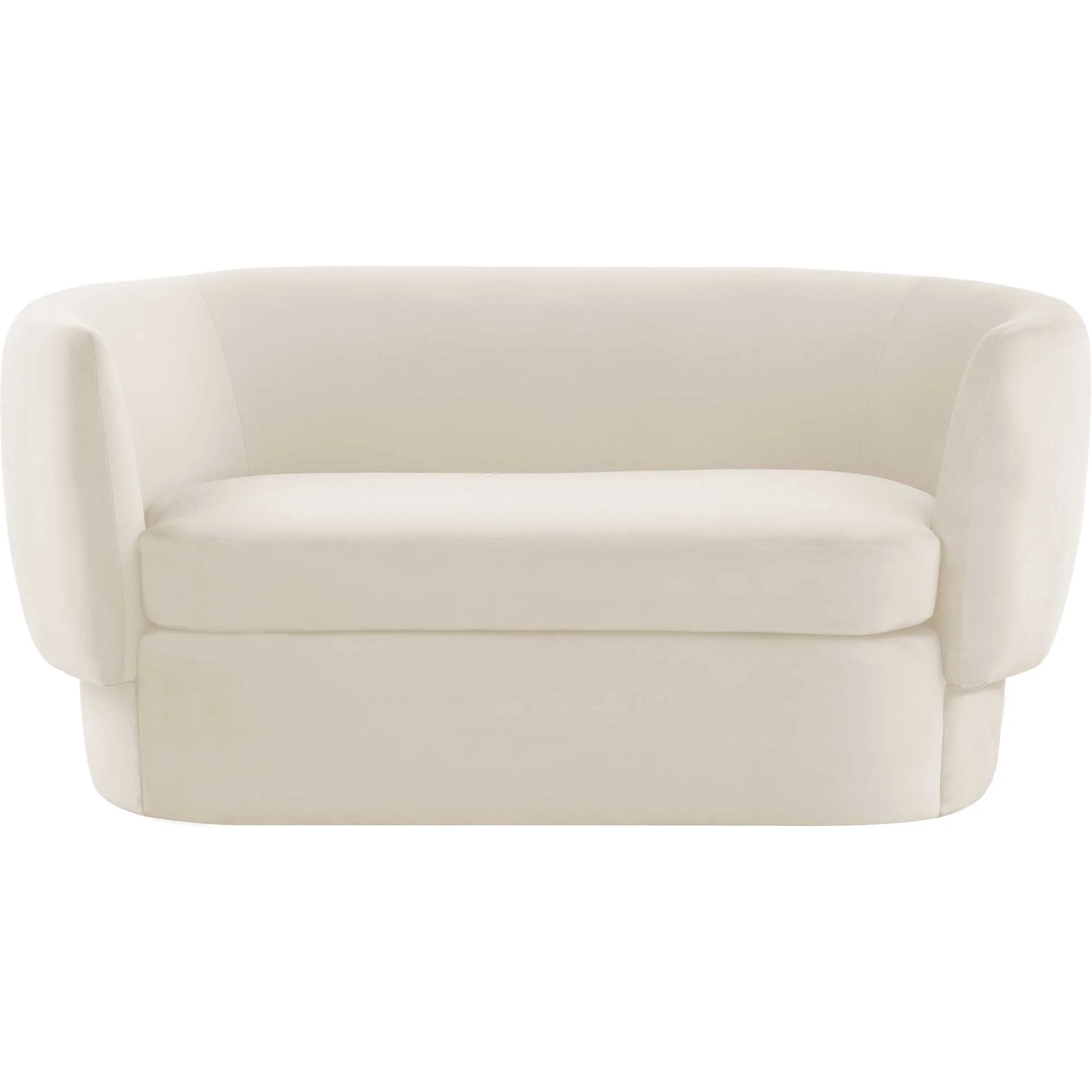 Isaiah Velvet Loveseat Cream - Image 2