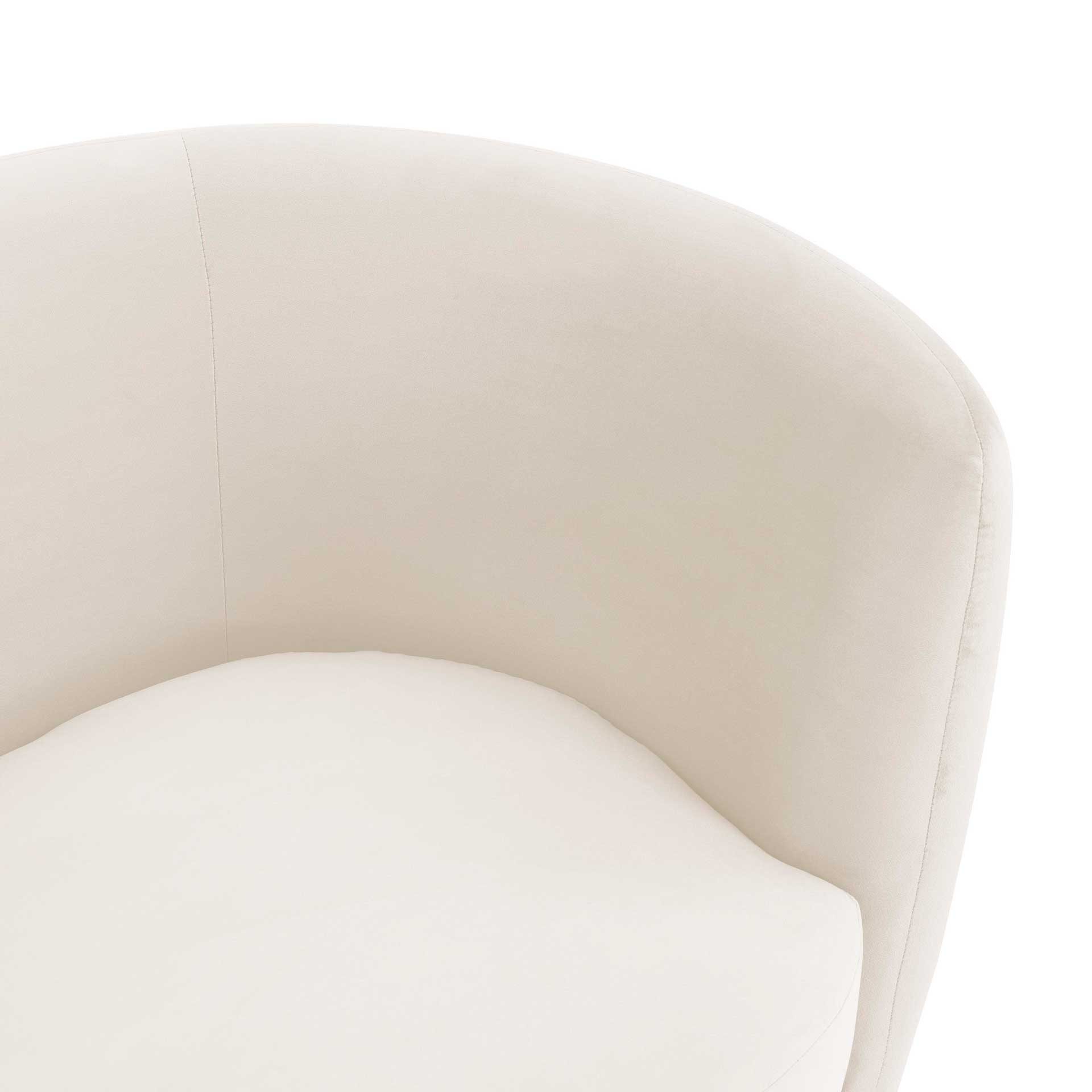 Isaiah Velvet Loveseat Cream - Image 4