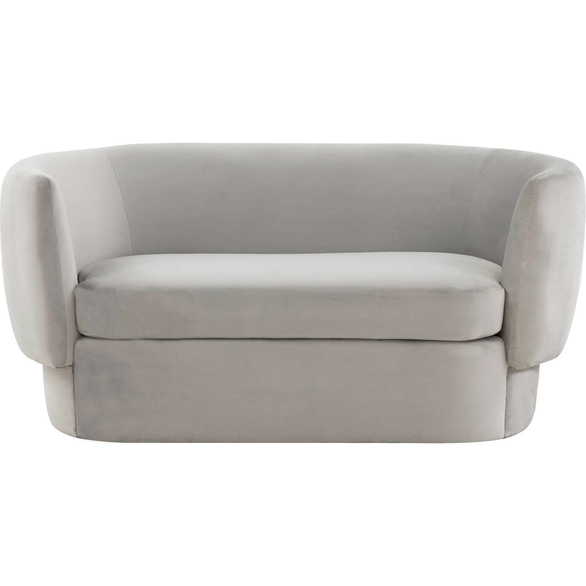 Isaiah Velvet Loveseat Light Gray - Image 2