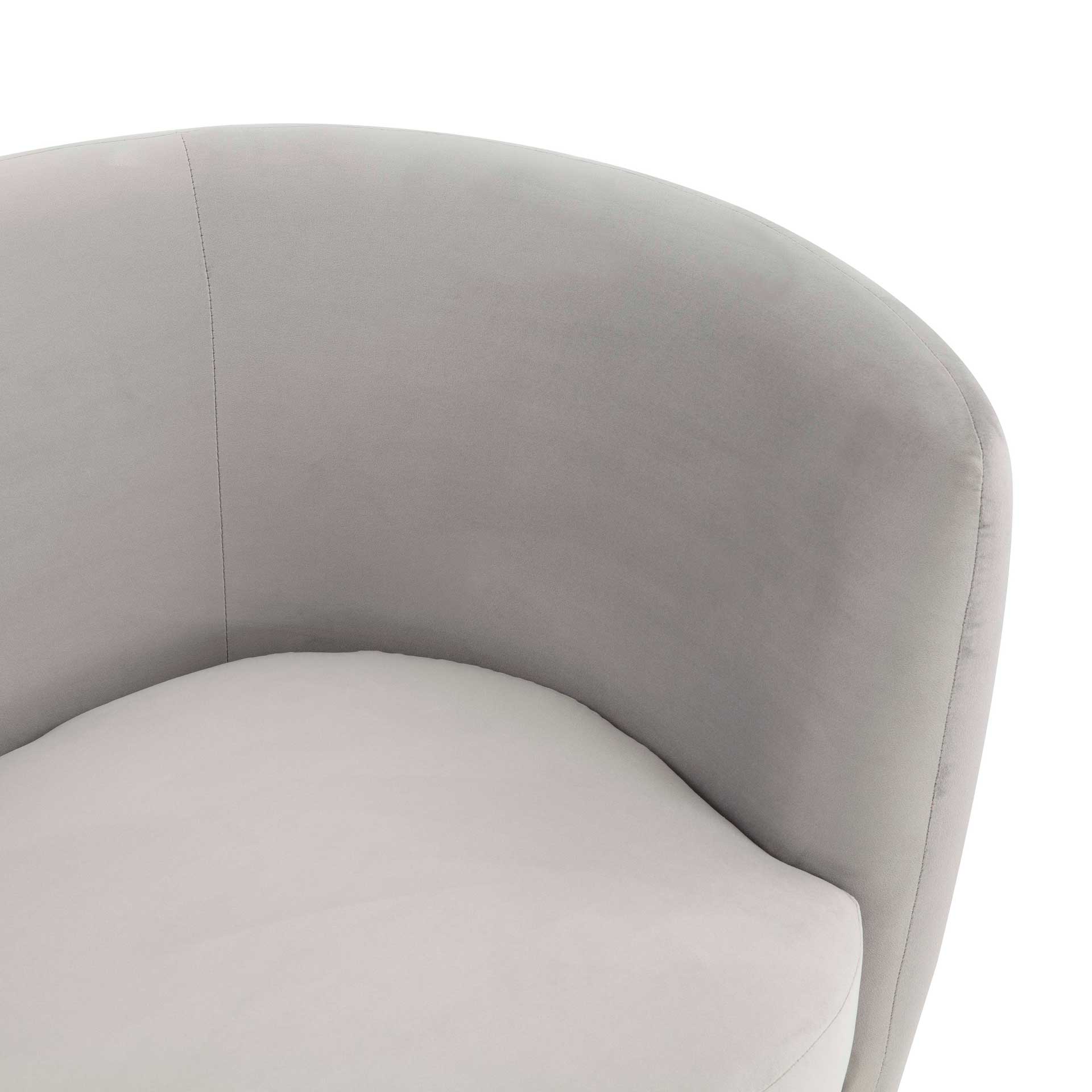 Isaiah Velvet Loveseat Light Gray - Image 4