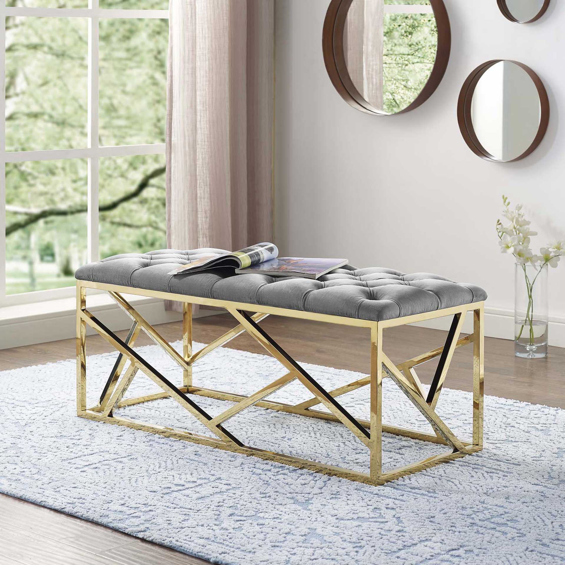 Ismael Bench Gold/Gray - Image 4