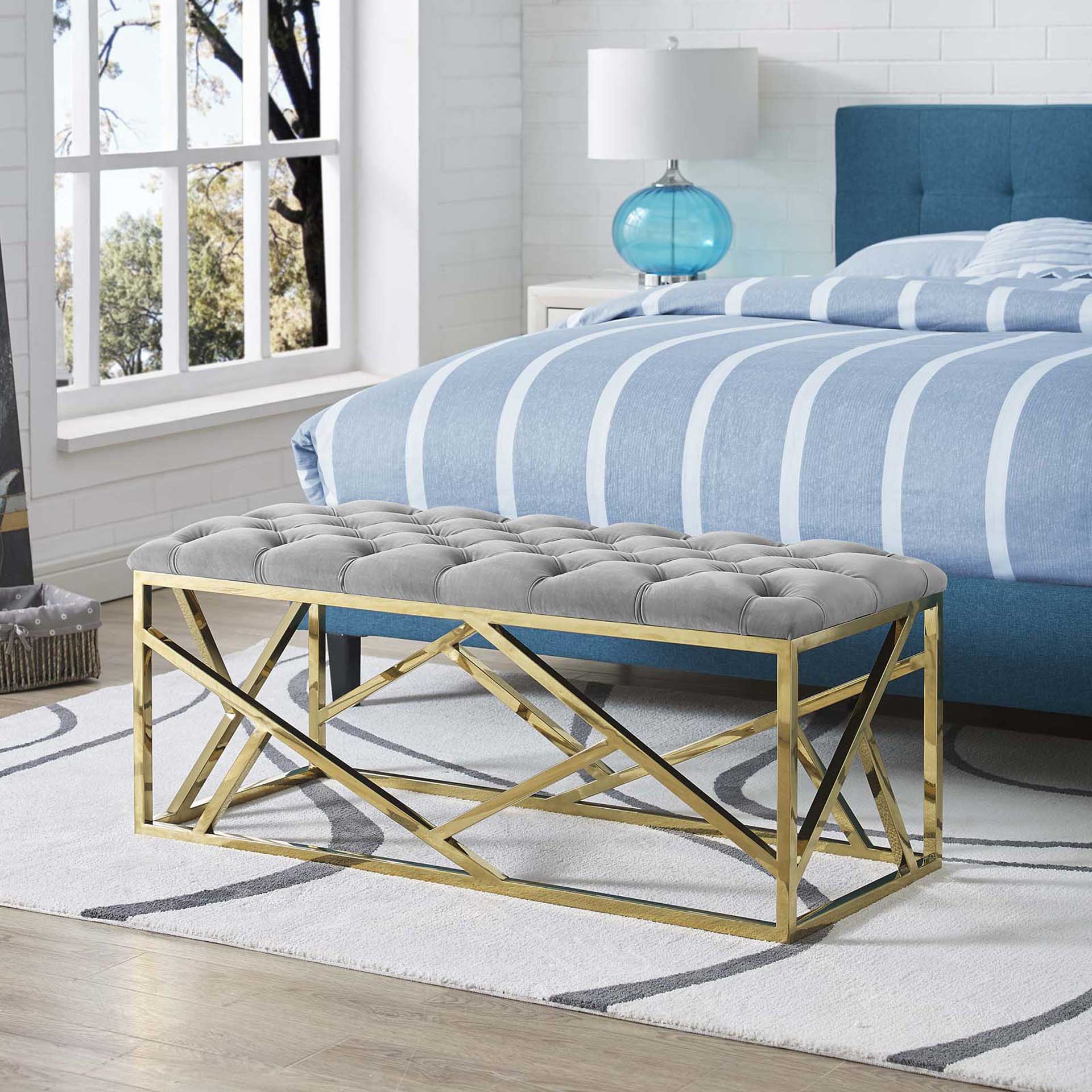 Ismael Bench Gold/Gray - Image 5