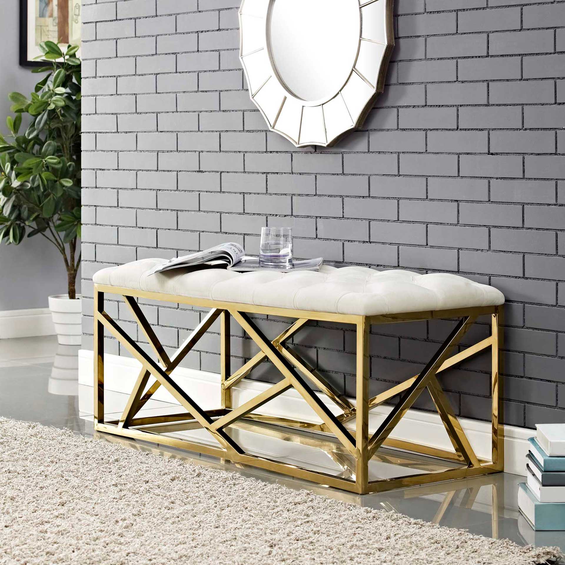 Ismael Bench Gold/Ivory - Image 4